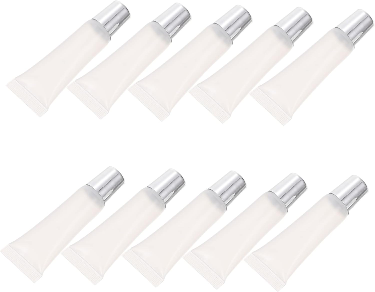 WOONEKY 10Pcs Empty Lip Gloss Tubes Refillable Lipstick Holders Transparent Travel Containers for Lip Gloss Oil and Liquid Storage
