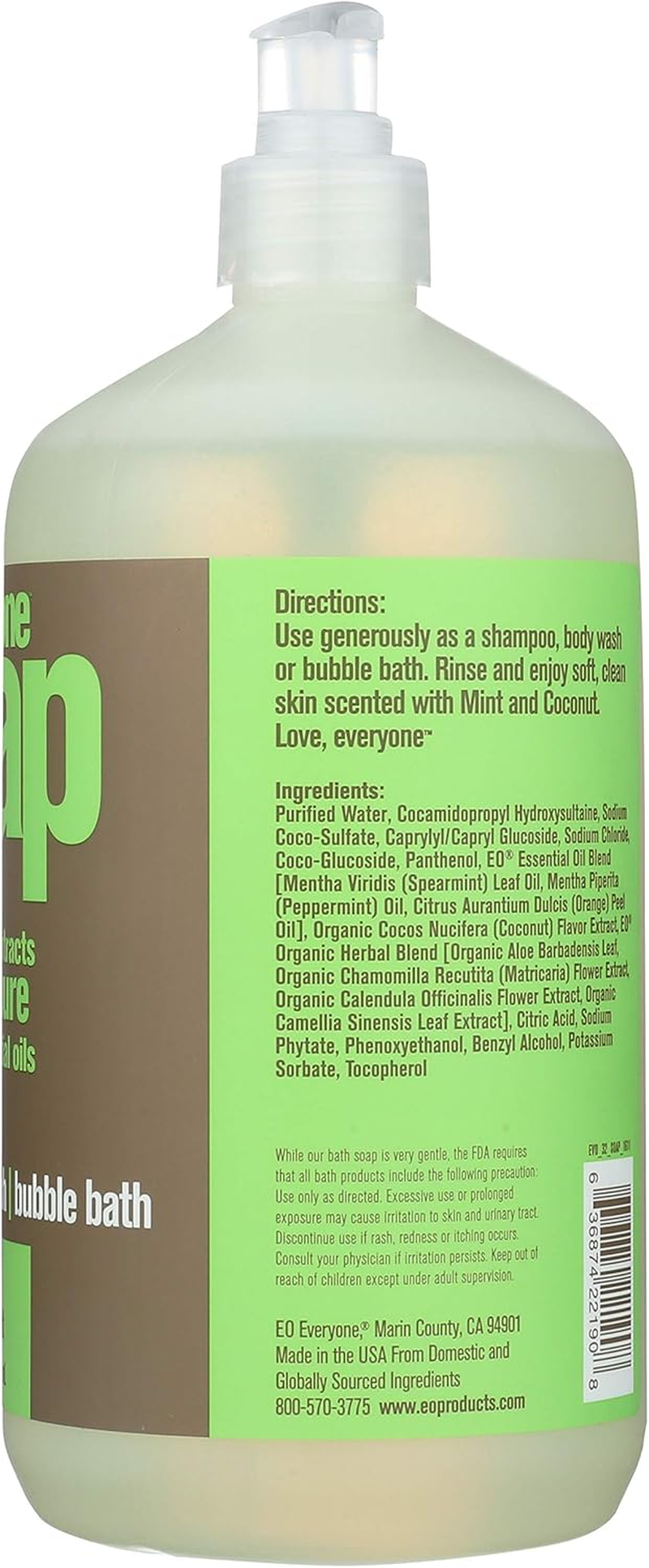 Eo Products Everyone Soap Mint & Coconut, 950Ml image number 2