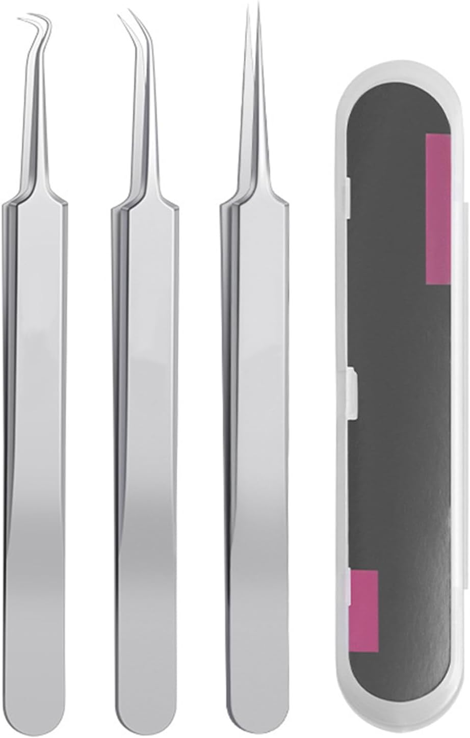 Luzcauwy Professional Facial Blackhead Remover Tweezers, Stainless Steel Acne Clip for Ingrown Hair Removal, Precision Blackhead Remover Tool and Pimple Popping Kit for Skin Care Use image number 2