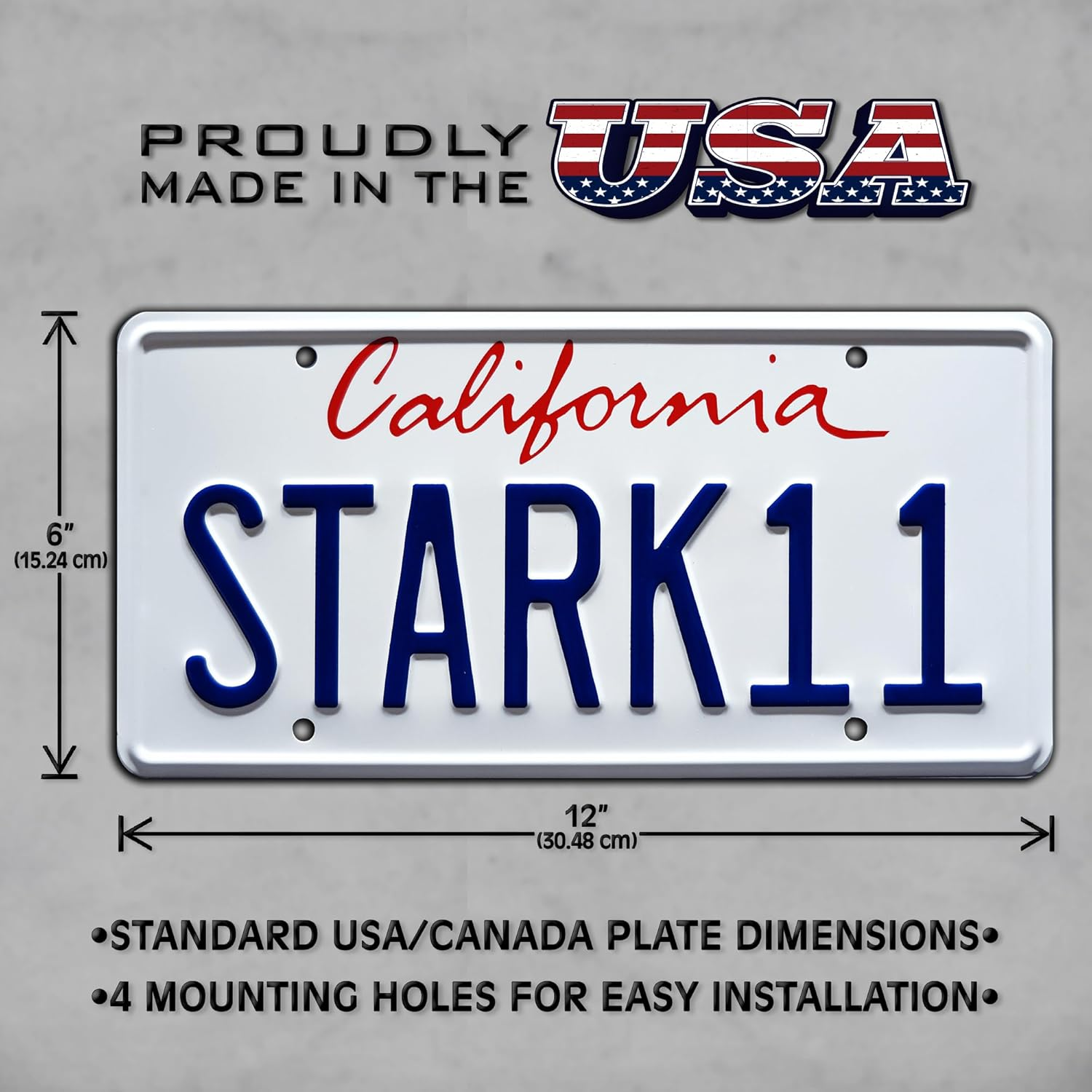 Iron Man | Stark 4 + 11 | Metal Stamped License Plates image number 5