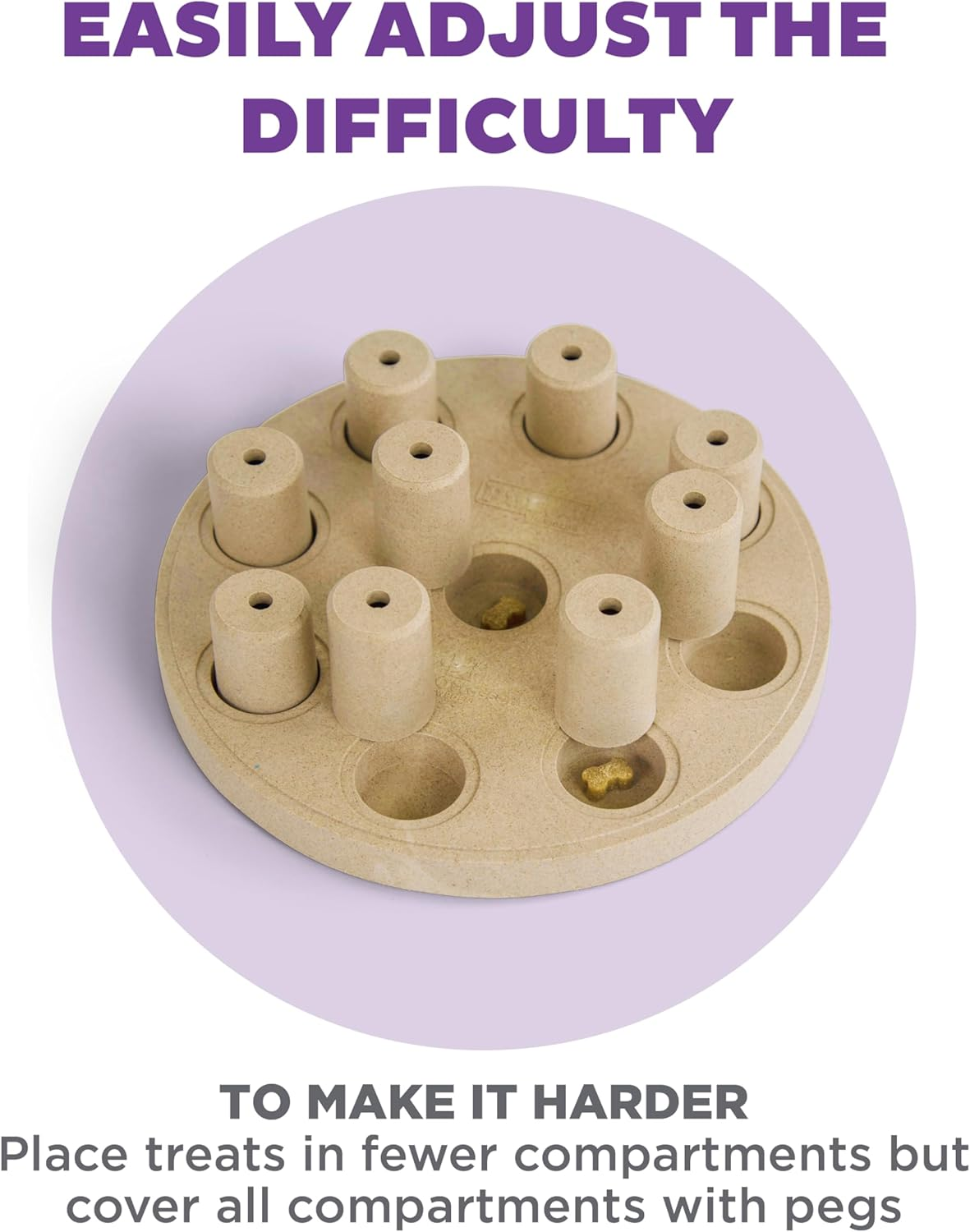 Nina Ottosson by Outward Hound Dog Smart Tan Composite Interactive Treat Puzzle Dog Toy image number 3