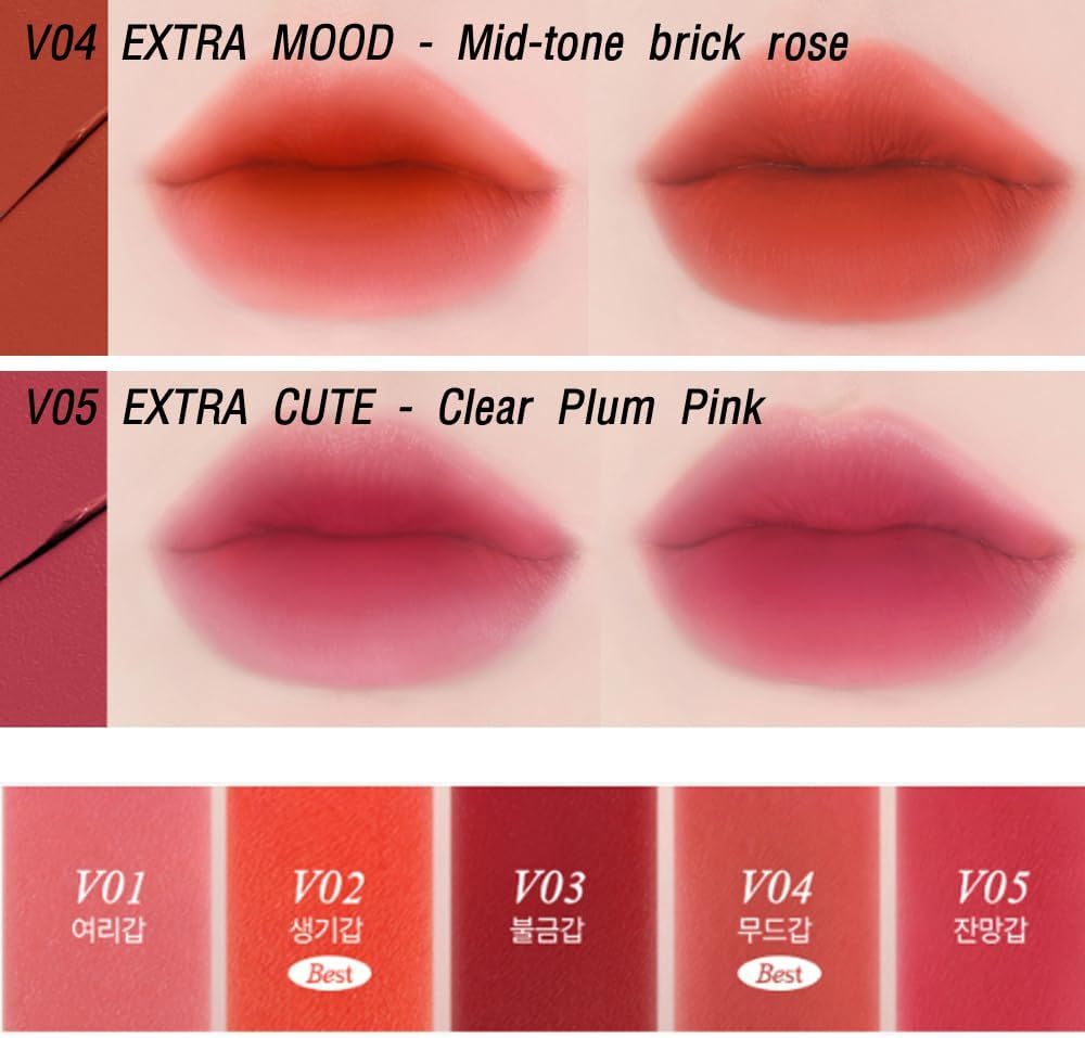 BBIA Last Velvet Tint - Soft & Creamy Matte Finish Lip Stain, Blur Effect with Velvety Texture, Long-Lasting, High Pigment, Lightweight, Non-Drying, Vegan, Korean Lip Makeup (V02 EXTRA BOUNCE) image number 4