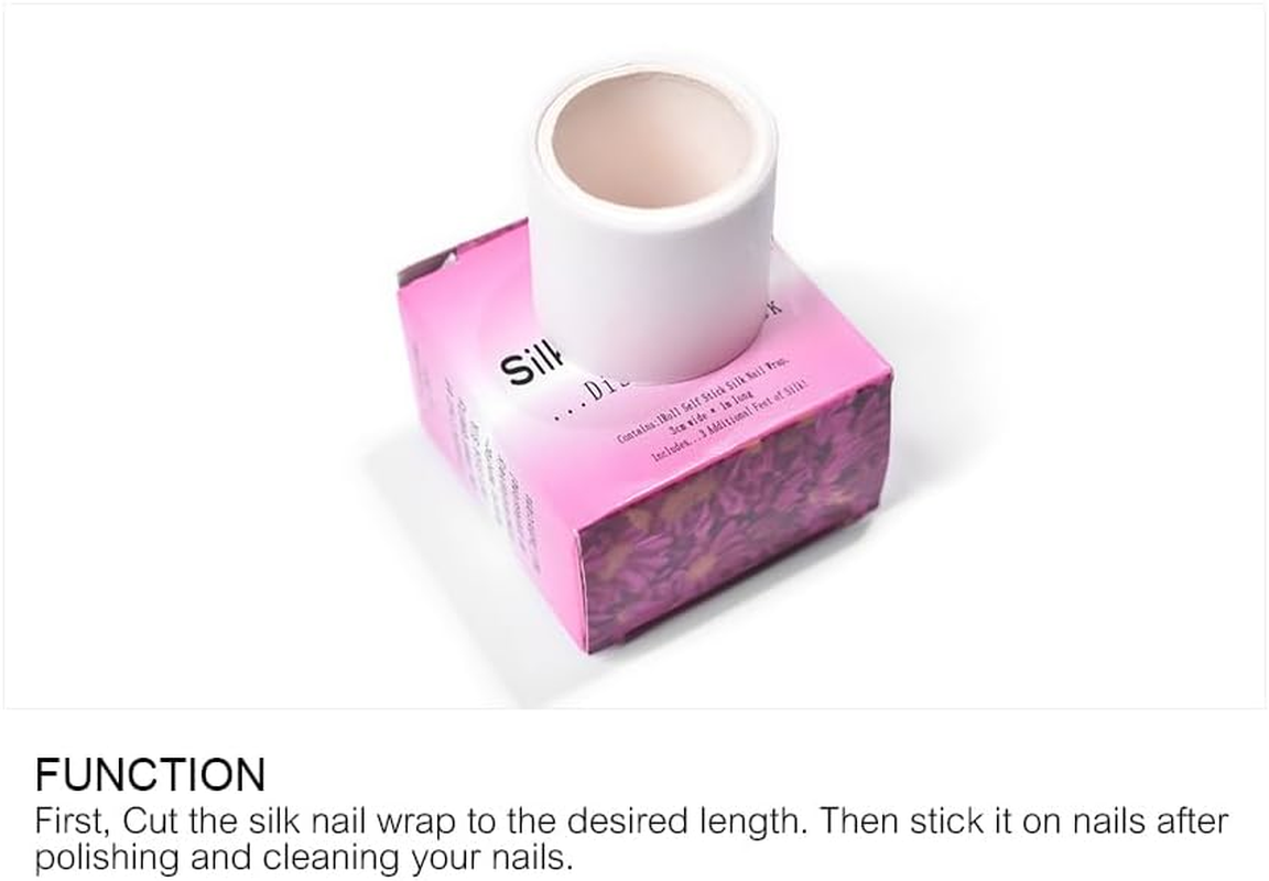 KADS 1 Roll Silk Nail Wrap Nail Splitting Break Reinforcement Repair Bandage Self Adhesive Nail Protection Sticker UV Gel Acrylic Nails Extension Fiberglass Wrap Manicure Tool for Home, Salon image number 4