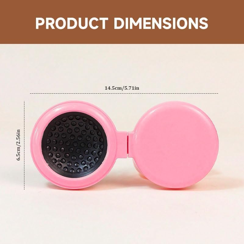2Pcs Mini Foldable Hair Brush, Scalp Massage Function round Pocket Hair Brush for Travel, Home, and Office Use (White) - Black image number 3