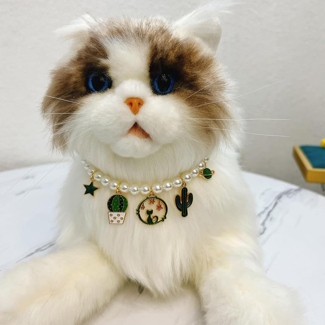 Cat Chain Collar, Link Dog Collar with Secure Buckle Cat Pet Necklace Chain Jewellery Accessories for Small Medium Dogs Cats Links Dog Collar image number 2