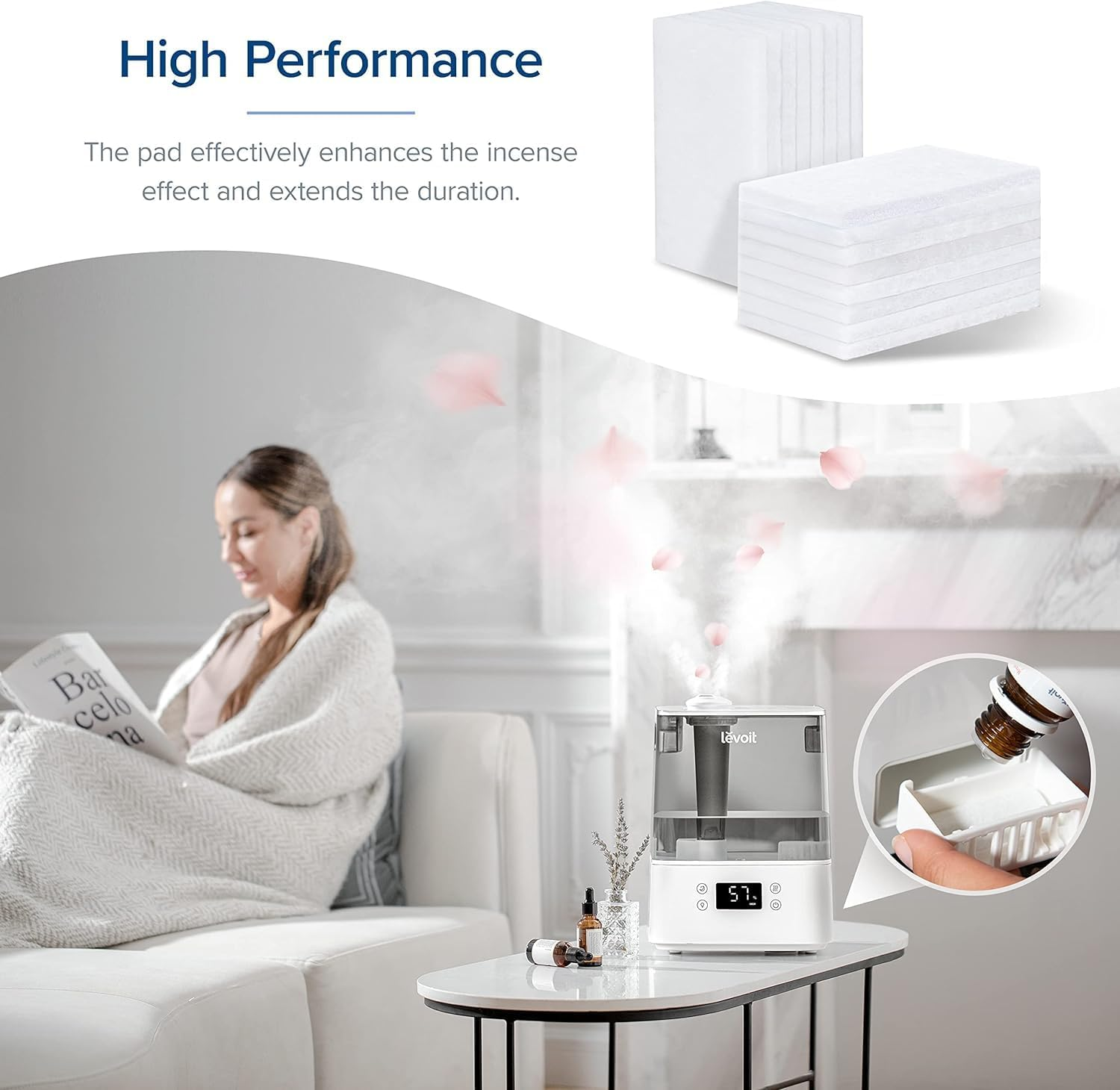 LEVOIT Humidifier Aroma Pads (16 Pack) Perfectly Suit for Classic 300S, LV 600S, LV600HH, Oasismist 450S image number 4