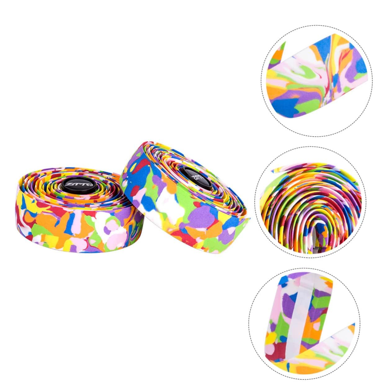 Bicycle Handlebar Strap, Super Soft Non-Slip Absorption Road Bike Bicycle Synthetic Sponge Color Bicycle Handlebar Strap -2 Plugs image number 6