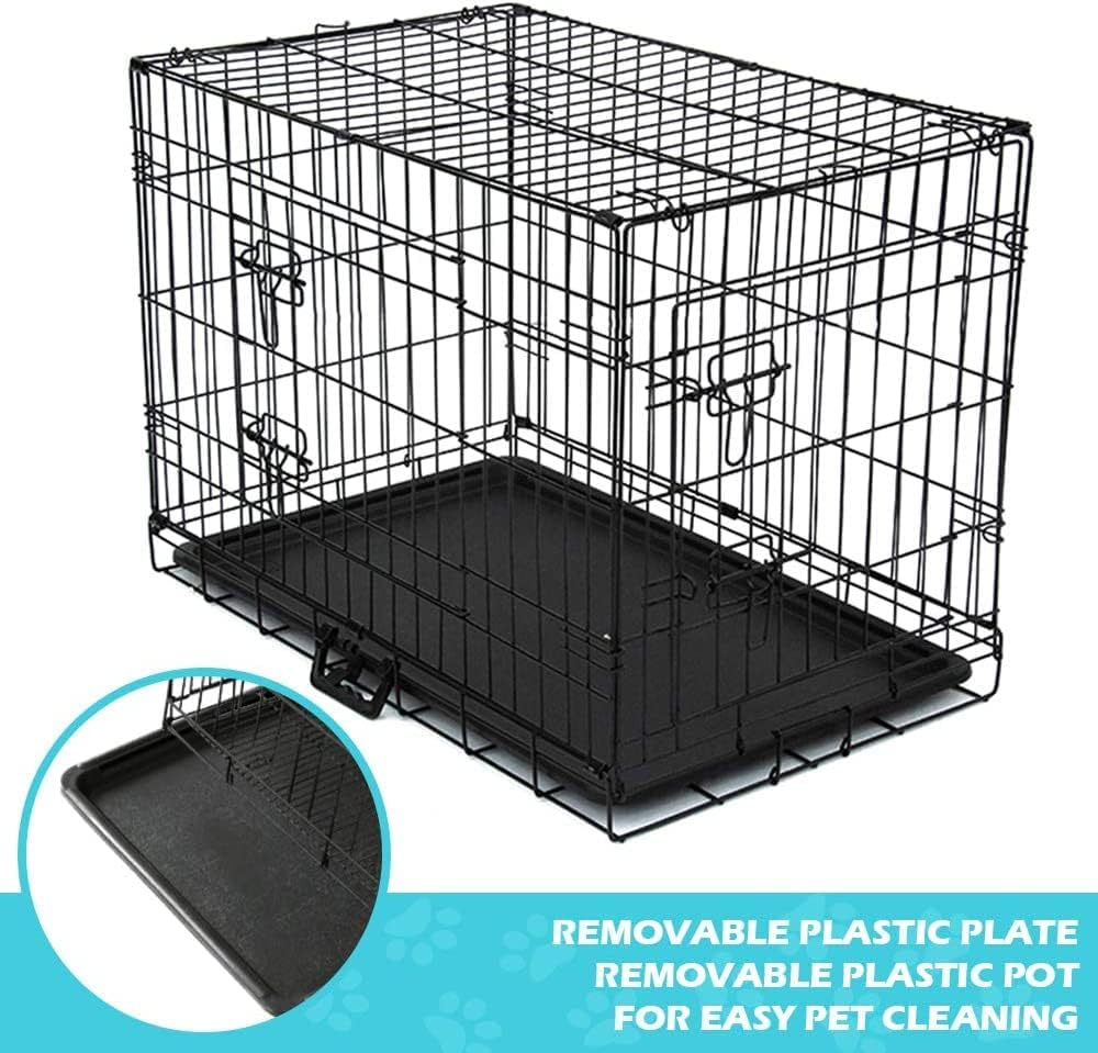 Advwin 36" Dog Cage Pet Crate Puppy Cat Foldable Metal Kennel 2 Doors with Removable Tray image number 4
