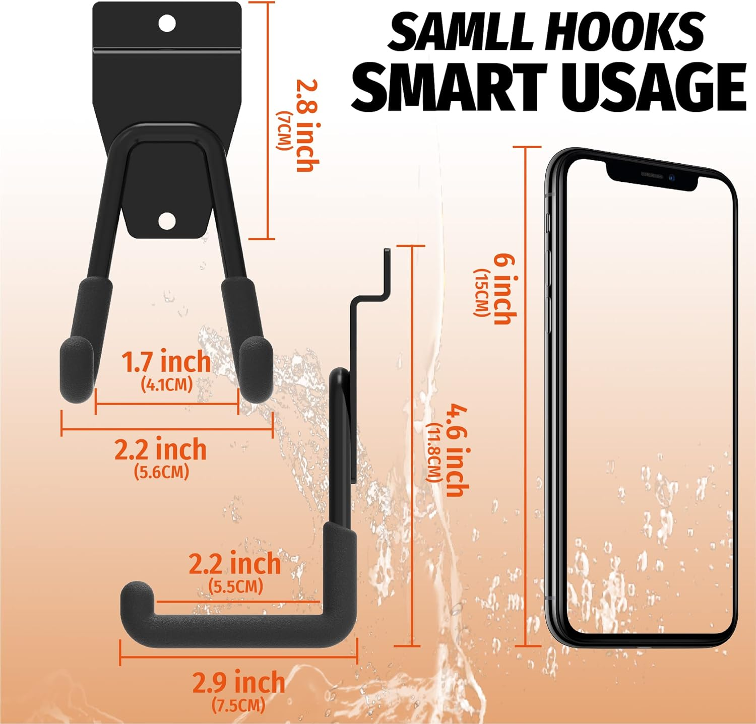 HUHOLE Slatwall Accessories, Slatwall Hooks, Slat Wall Accessory, Slat Wall Hanging Hook and Hangers, 4Pack image number 5