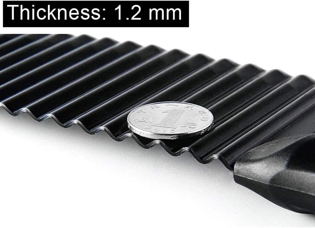 EZONEDEAL Potato Crinkle Cutter, Stainless Steel Waffle Fly Cutter with a Sturdy Julienne Peeler, Wavy Vegetable Slicer Kitchen Chopper Knife for Food Veggie Salad Carrots French Fries, Black image number 1