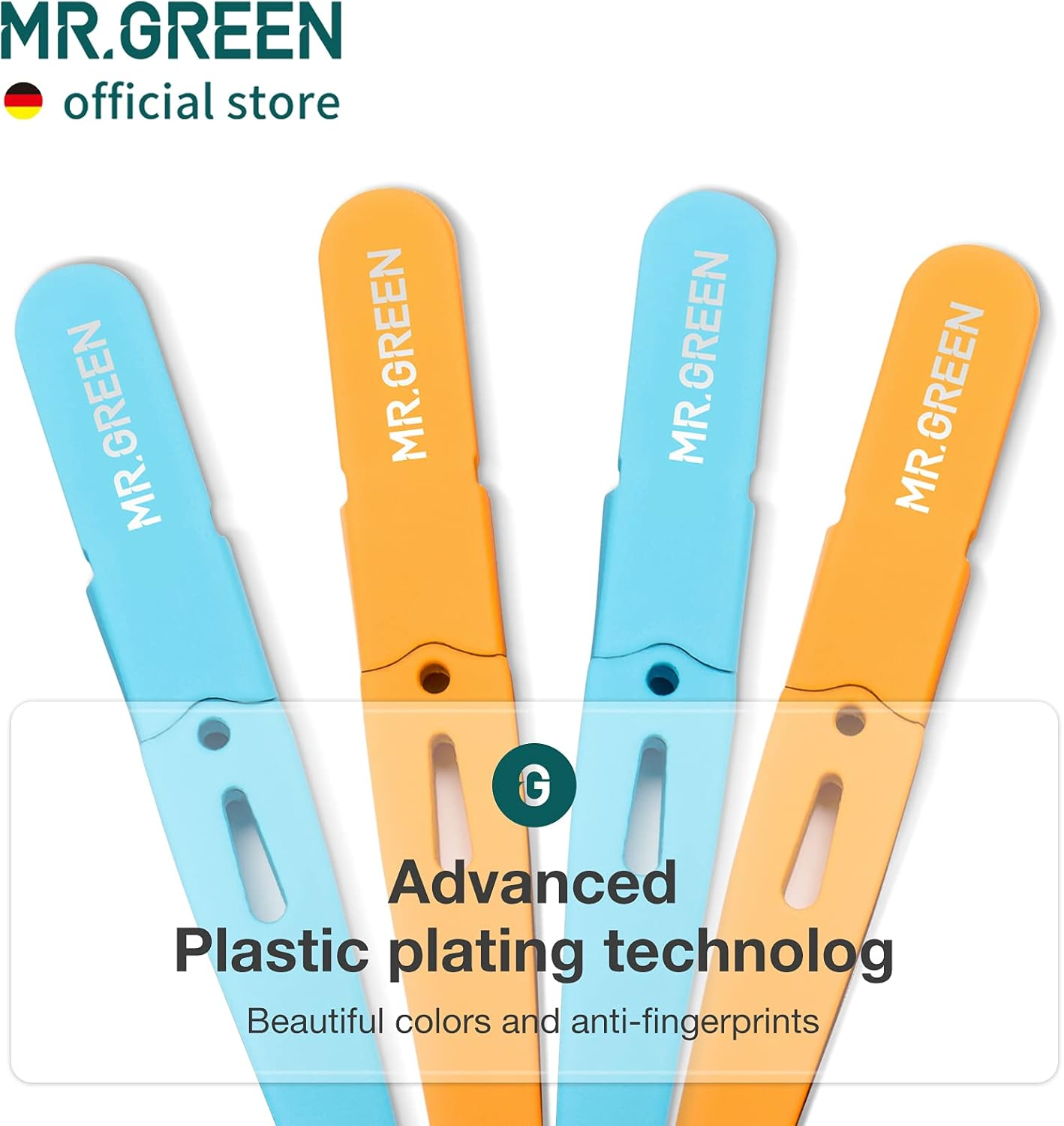 MR.GREEN Eyebrows Tweezers Colorful Beauty Fine Hairs Puller Makeup Tools Stainless Steel Slanted Eye Brow Clips Removal (Orange) image number 5