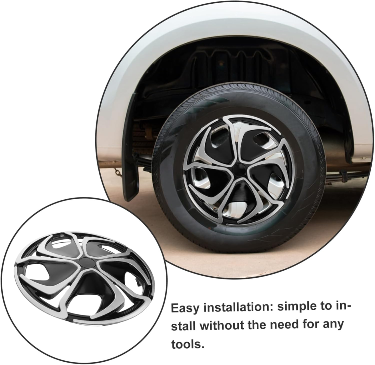 BUGUUYO Car Wheel Rim Protector Covers Hub Caps for Golf Carts Scratch Protection Easy Installation Automotive Center Rim Accessories image number 5