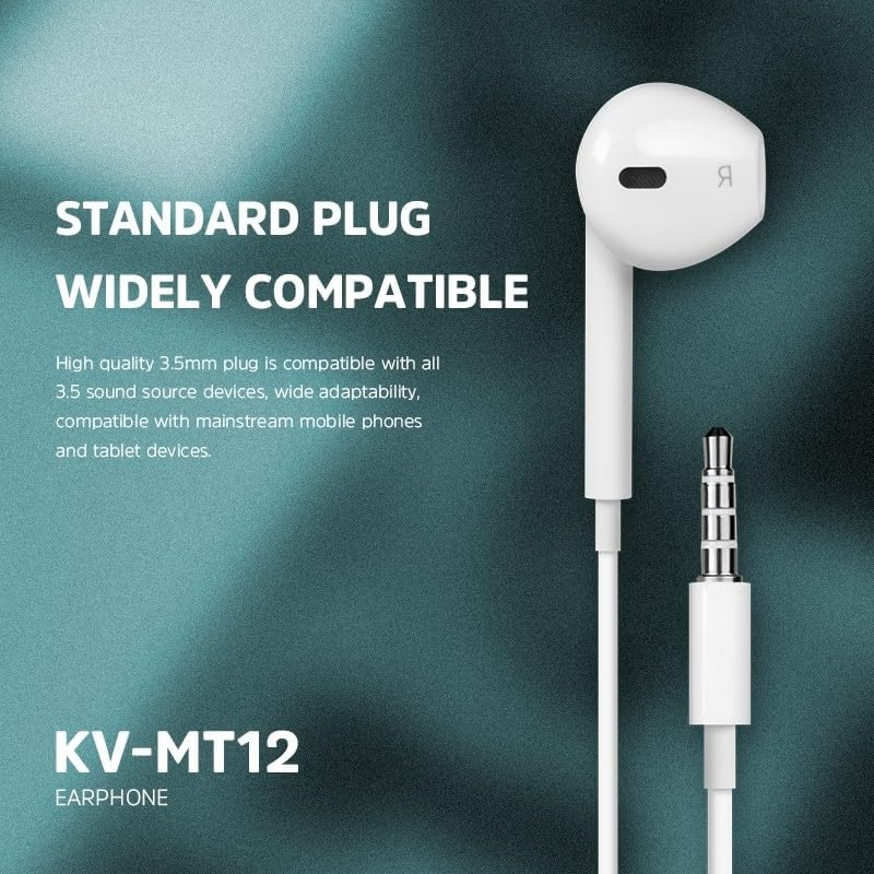 KIVEE MT12 Earphone 3.5Mm 1.2M White image number 4