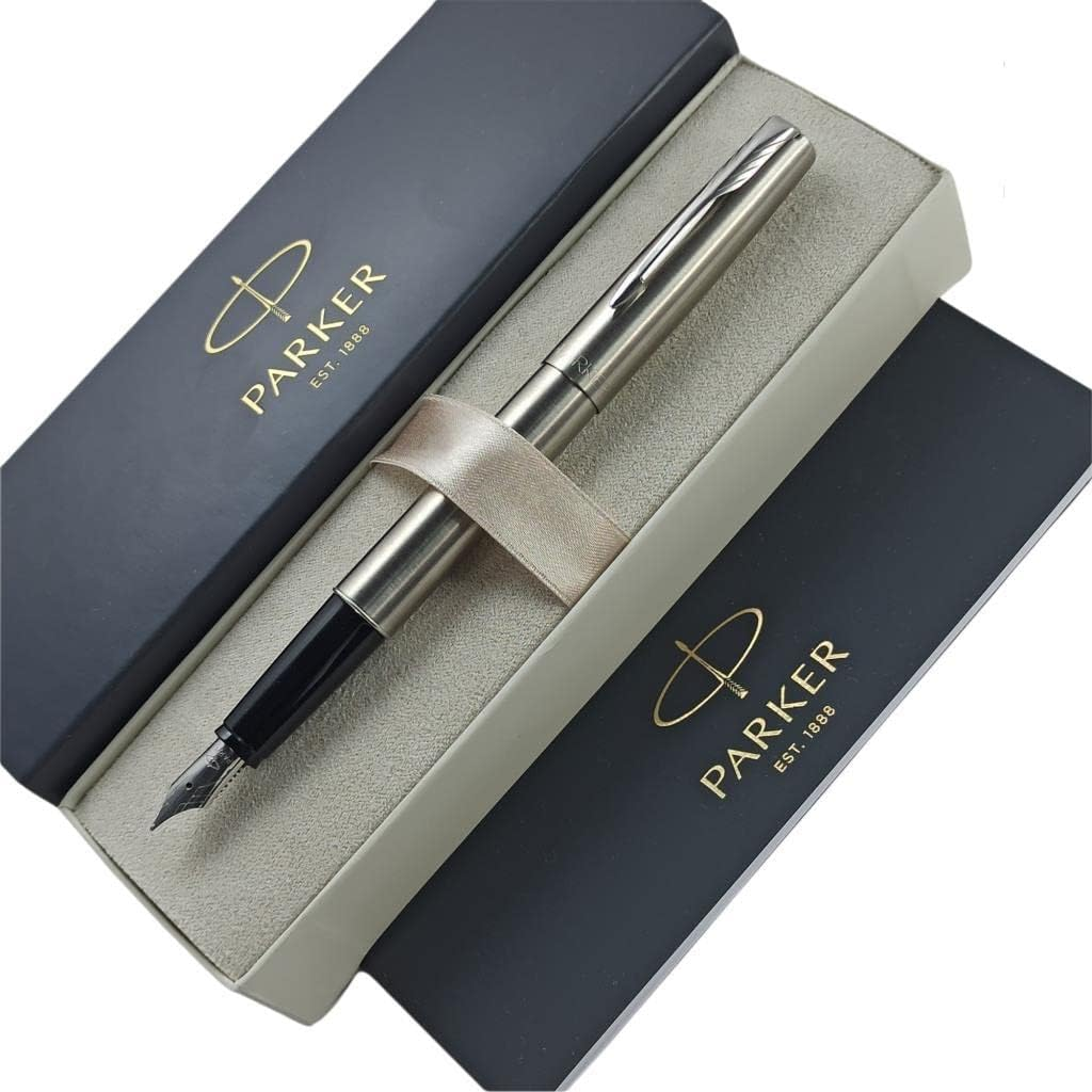 Parker - Frontier: Stainless Steel Ct Fountain-Pen, Chrome Trims, Steel Fine Nib.