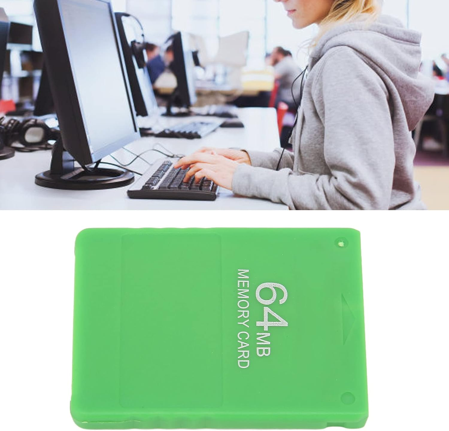 Pomya Memory Card FMCB Mcboot 64MB V1.966 for Console Games Sonyplaystation2, External Data Storage Card High Speed Video Games for Standard and Slim Line (Green) image number 2