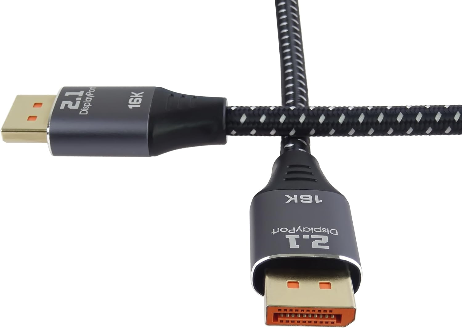 Premiumcord 16K Displayport 2.1 Cable M/M, Displayport to Displayport, 80Gbps, Video 16K@60Hz, 10K@60Hz, 8K@165Hz 2160P, HDCP 2.2, Gold-Plated Connectors, Textile Cable Braid, Length 1.5 M image number 5