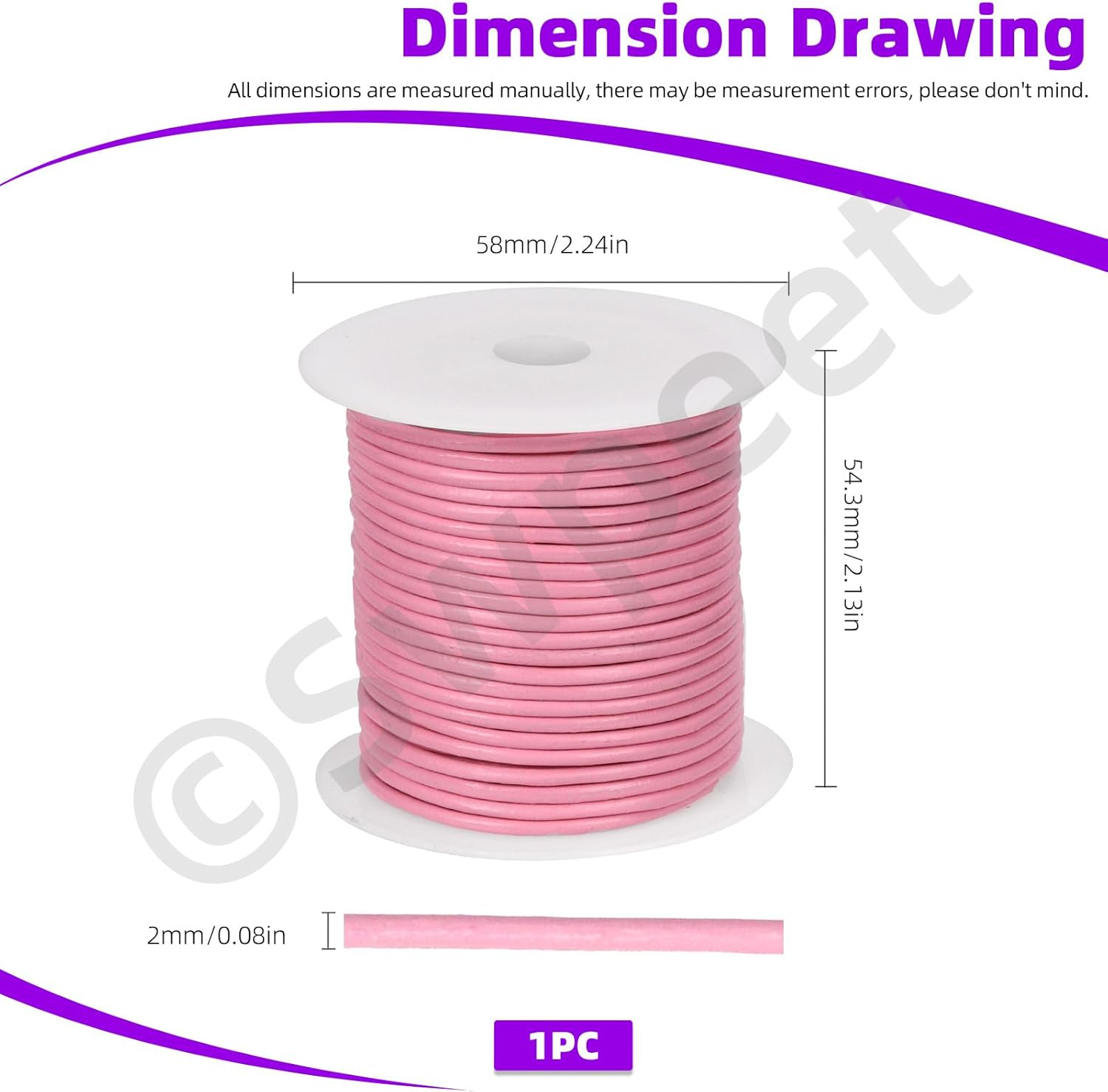 Swpeet 1 Roll 2Mm X 11Yard Leather Rope, Crafts round Cowhide, Jewelry Leather Cord, Natural Rawhide Rope for Jewelry Making, Shoelaces, Braided Bracelets, Versatile Applications (Pink) - Khaki image number 6