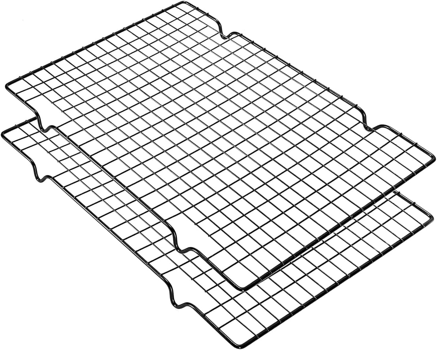 Cooling Rack 2 Sets, Cookie Cooling Wire Racks for Cooking, Baking, Roasting, Grilling, Drying, Oven Safe Grill Rack, Small Squares Grids(40 * 25Cm (2 Packs))