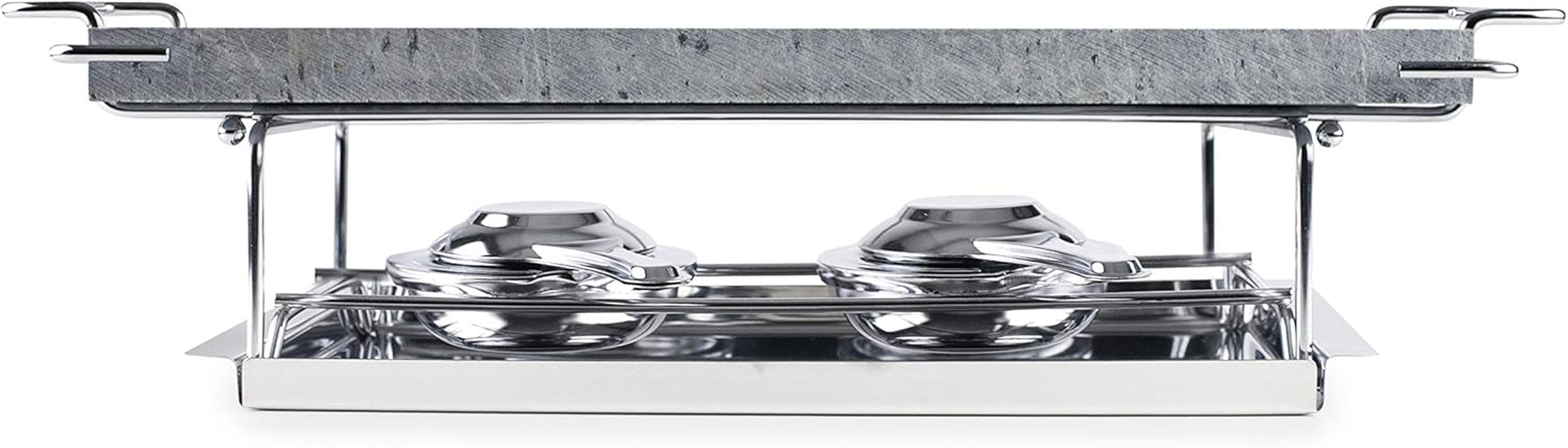 Ibili Stone Grill Set, Stainless Steel, Grey/Silver, 37 X 18 X 12 Cm