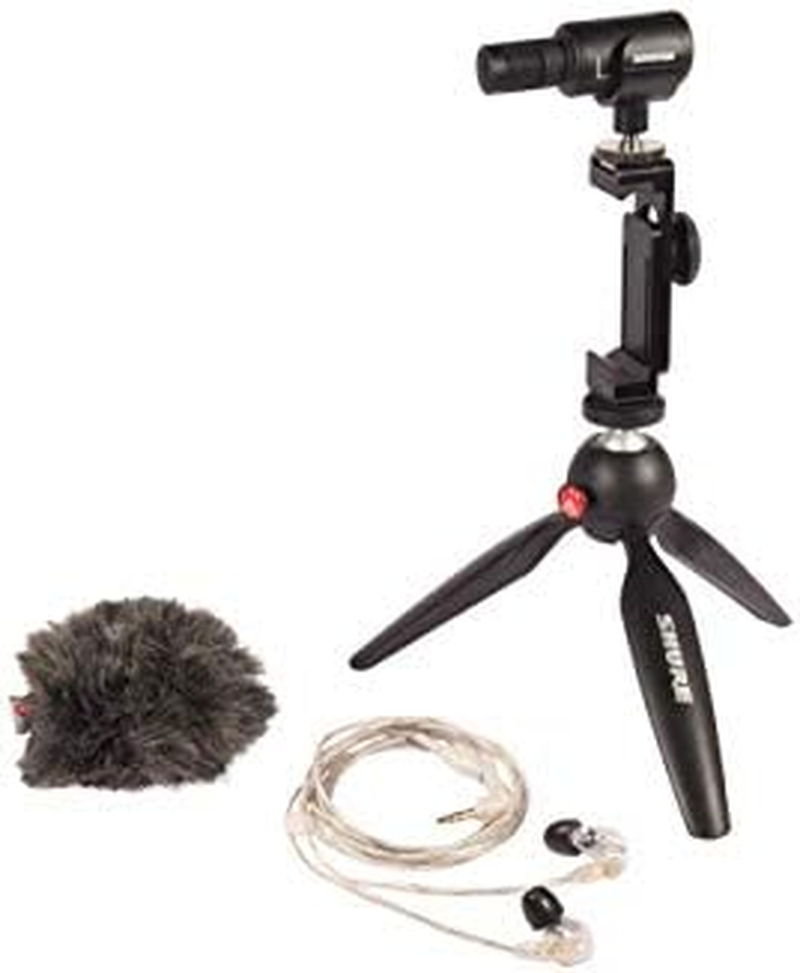 Shure Portable Videography Bundle with SE215 Earphones and MV88+ Video Kit Including Digital Stereo Condenser Microphone