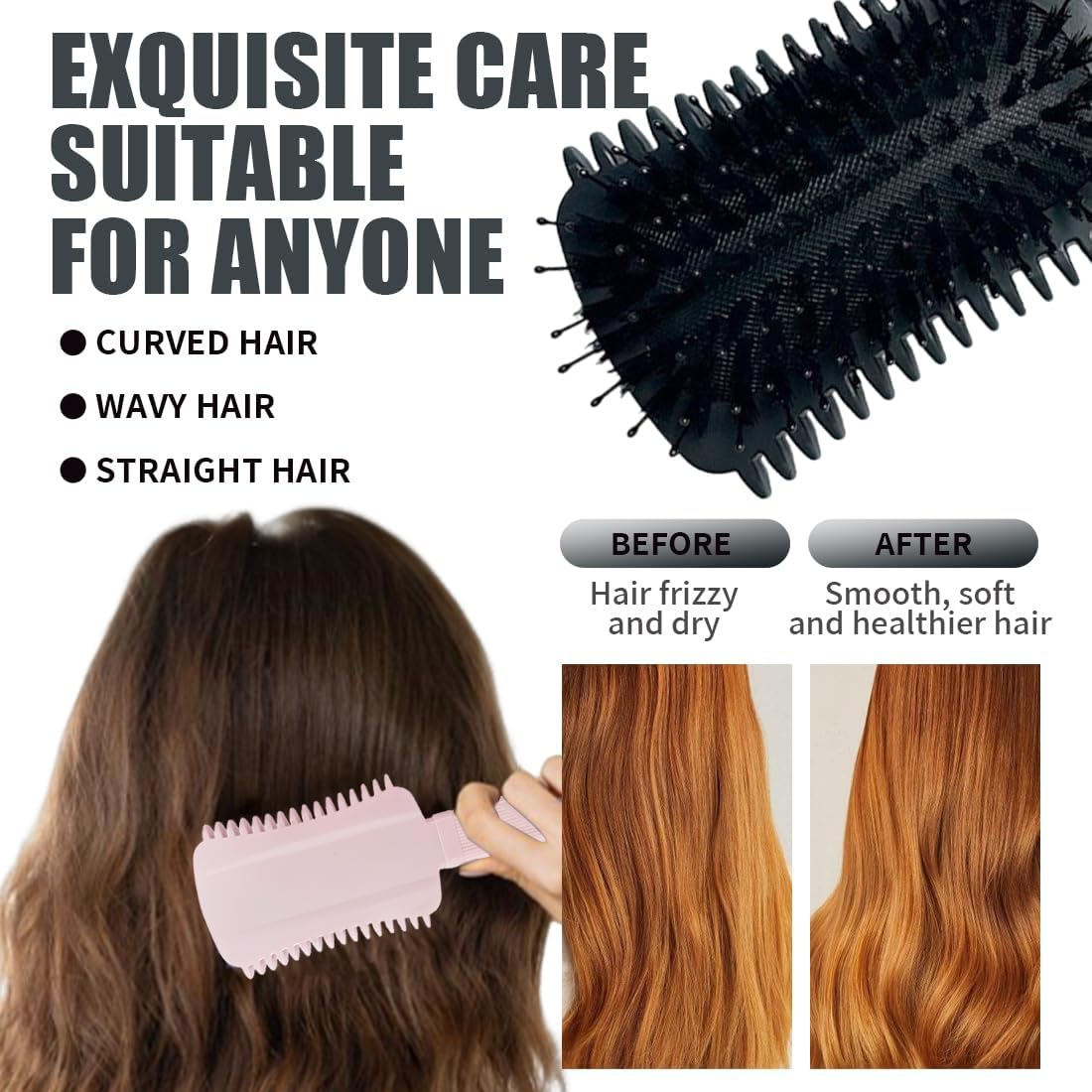 JAWUZ Curl Defining Brush, 2025 Improved Curly Hair Brush, Hair Brush Curls, Versatile Curling Brush, Curl Brush for Women, Curly Hair, Hair Care (Black) image number 3