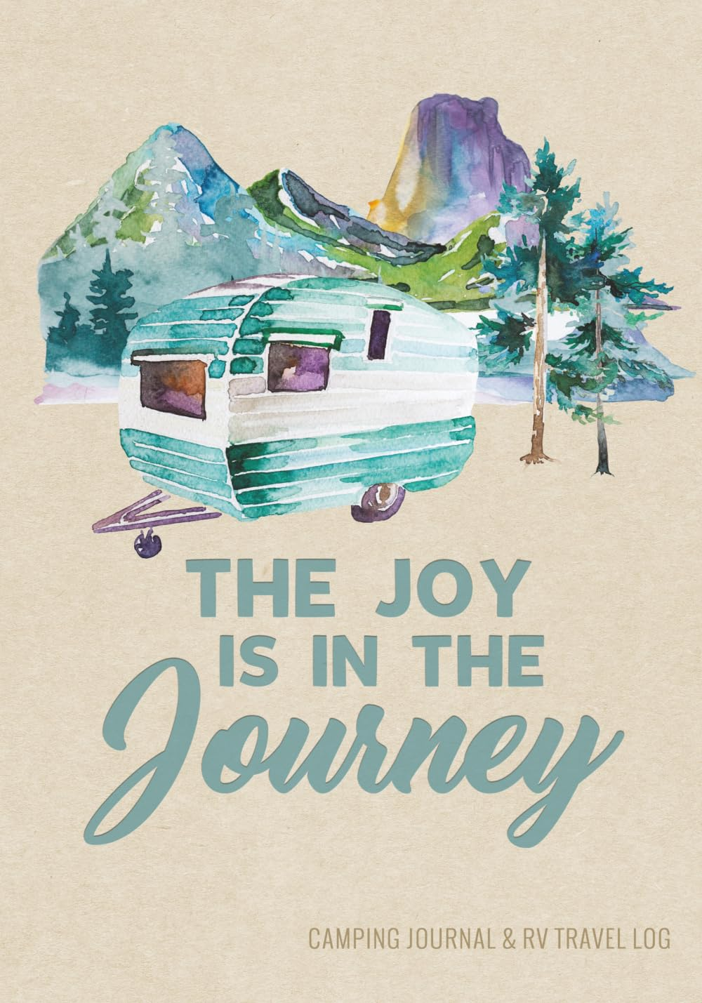 Camping Journal & RV Travel Logbook, Blue Vintage Camper Journey image number 1