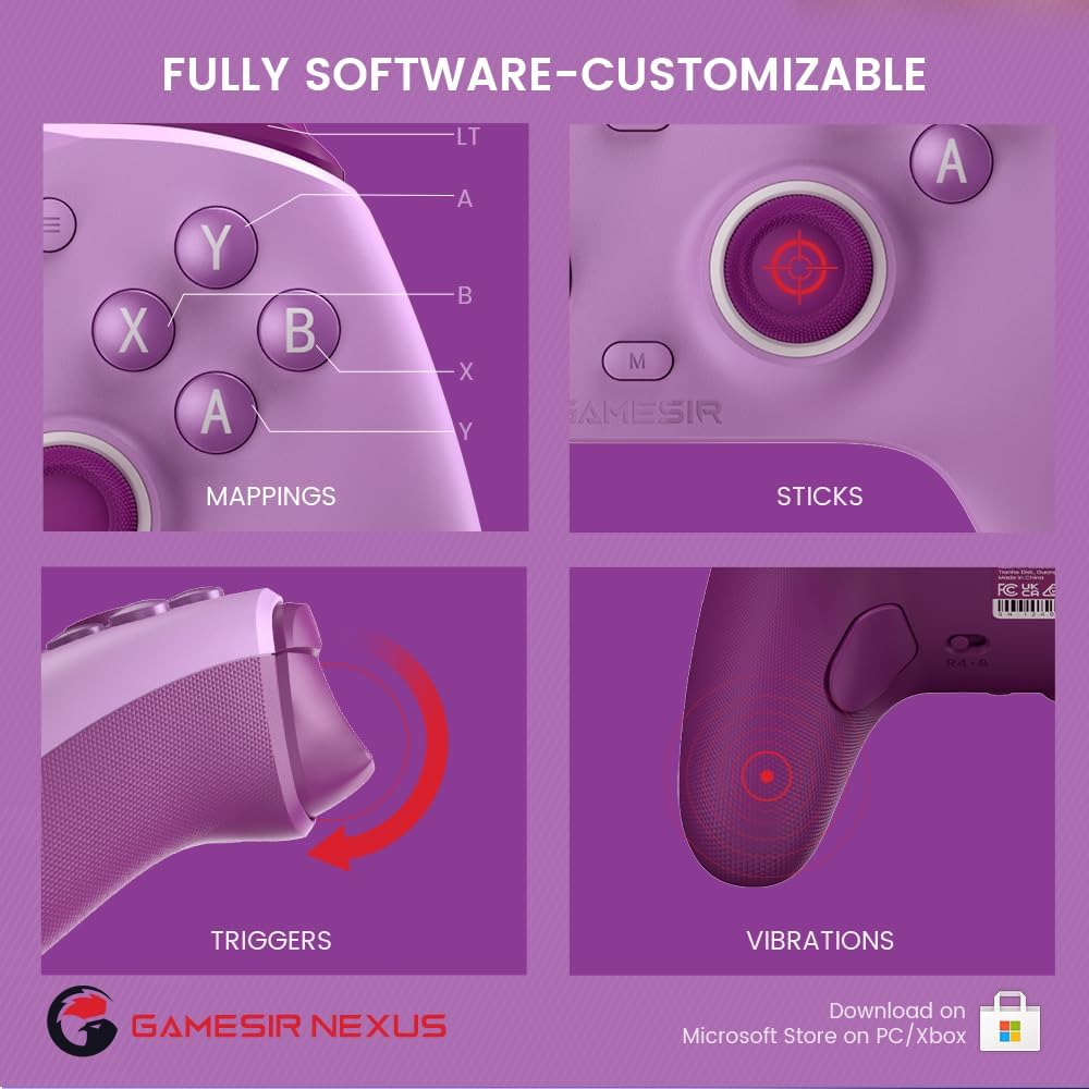 Gamesir G7 SE Wired Controller for Xbox Series X|S, Xbox One & Windows 10/11, Plug and Play Gaming Gamepad with Hall Effect Joysticks/Hall Trigger, 3.5Mm Audio Jack （Purple)