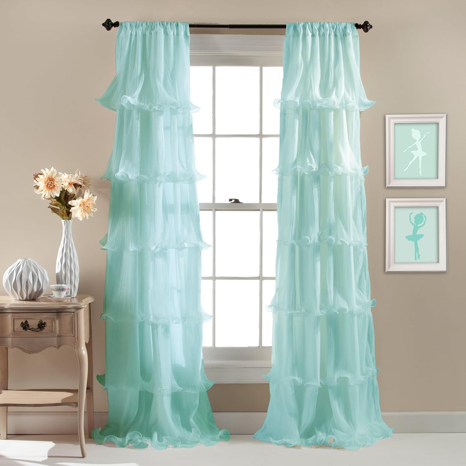 Lush Decor Nerina Window Curtain, 84 by 54-Inch, Pink