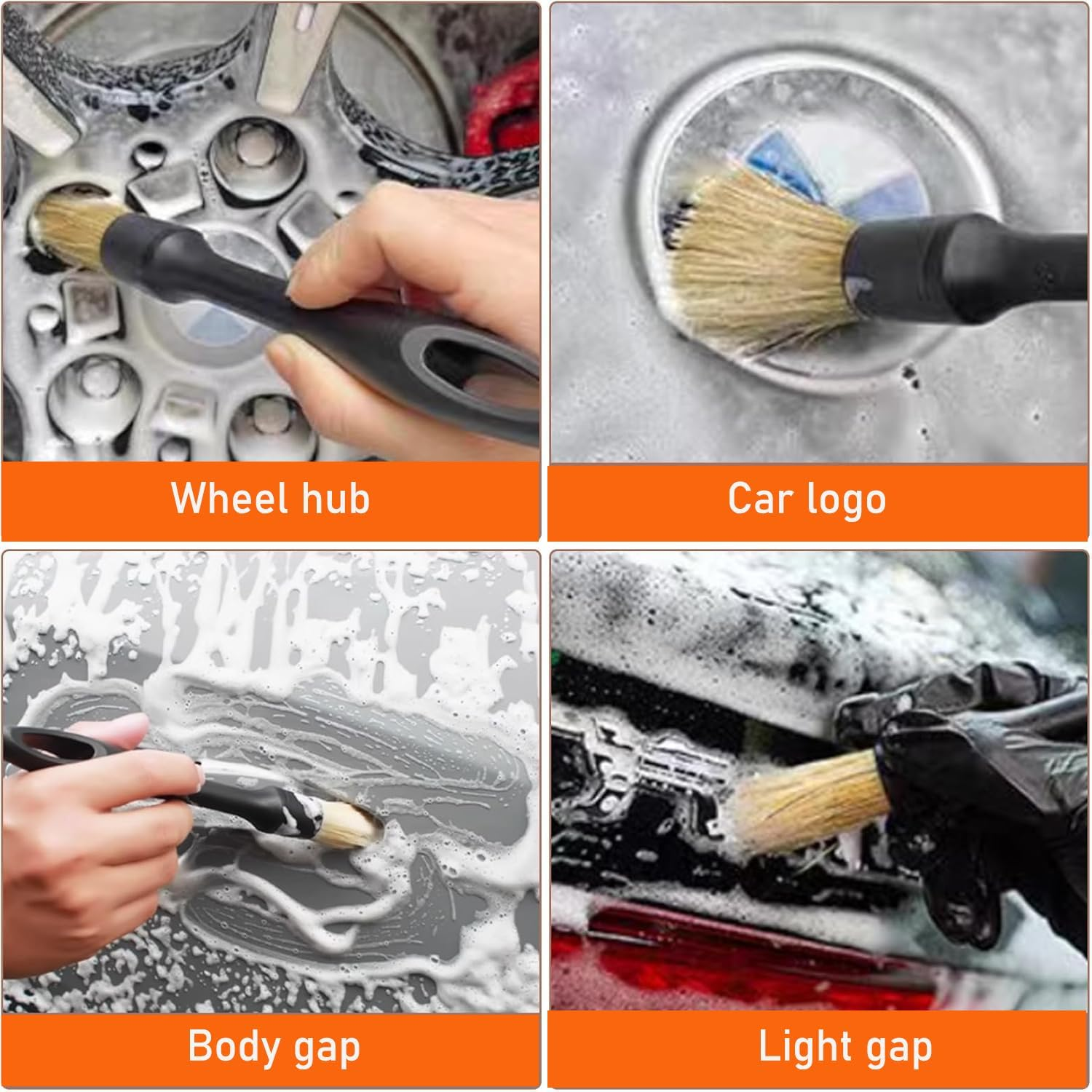 SILHOL Car Brush 4 Pieces, Car Interior Clean Brush Tools, Auto Interior Dust Brush, Car Detailing Soft Bristles Brush for Automotive Dashboard, Air Conditioner Vents, Scratch Free image number 1