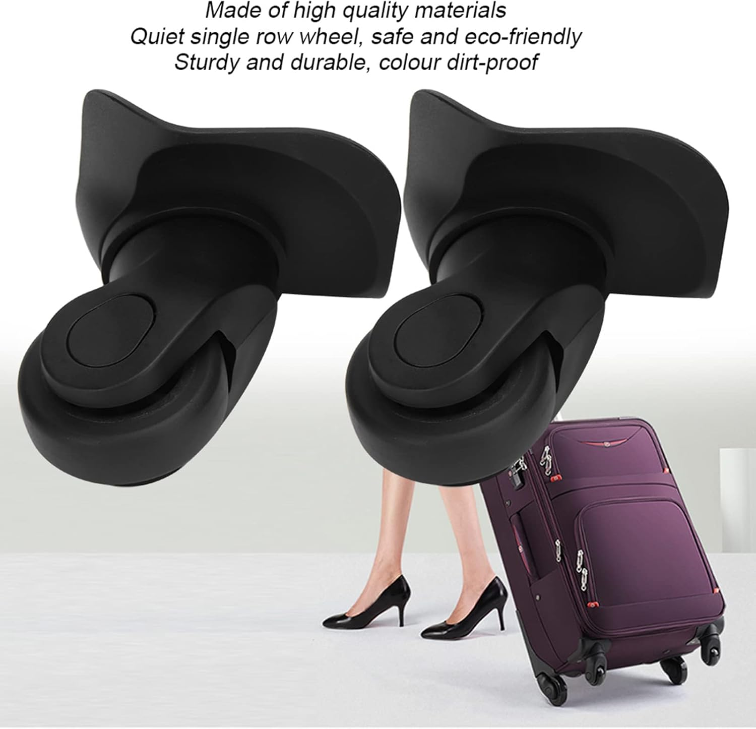 Locadence 1Pair Luggage Silent Wheel, Suitcase Repair Rotatable Wheels Luggage Maintenance Accessory with Nail for Luggage Outdoor Supplies