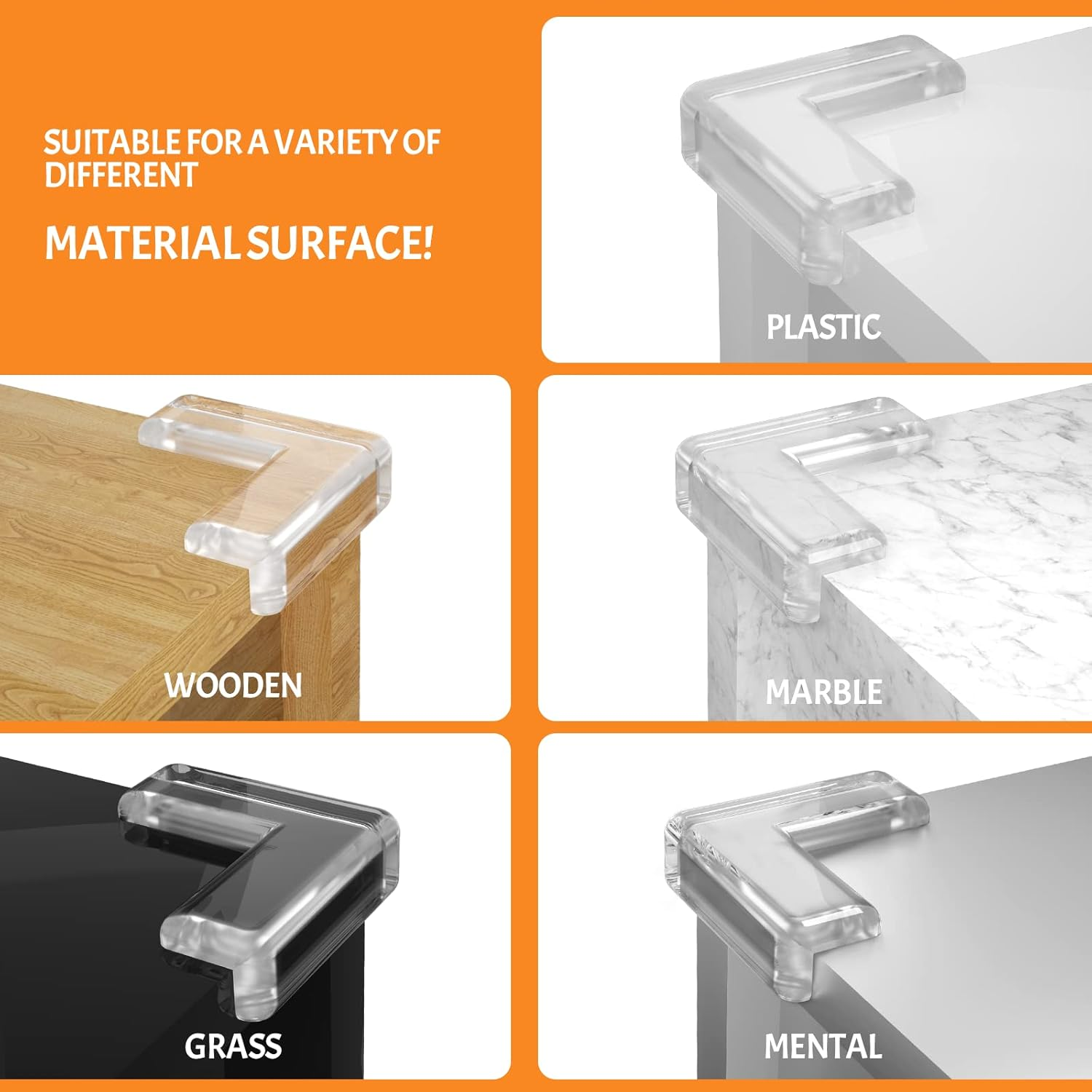 Fhlbestyu Pack of 30 Baby Corner Protectors, Soft Silicone Self-Adhesive Table Edge Protection for Various Furniture to Protect Baby from Injuries image number 4