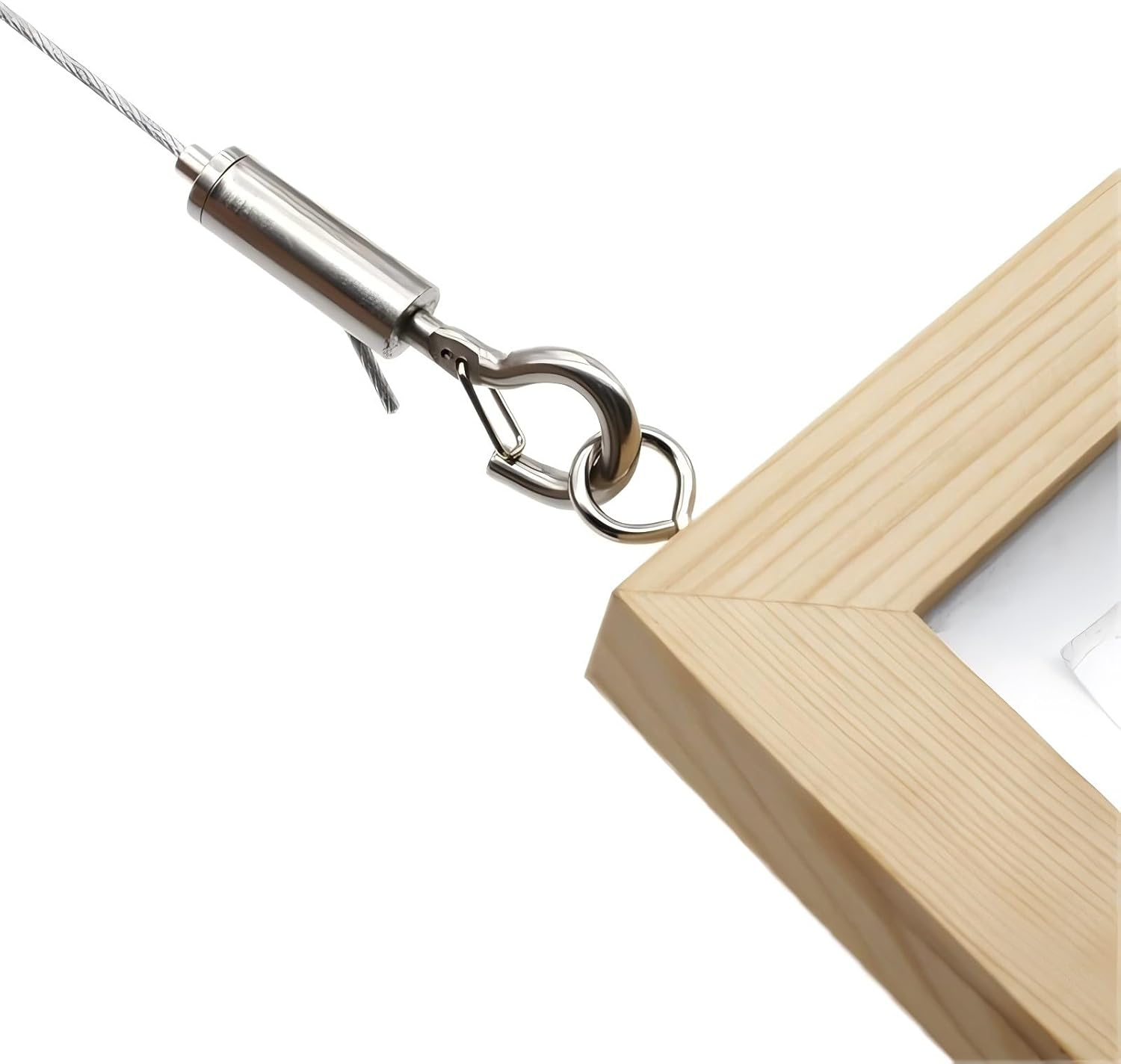 LORJE 2 PCS Adjustable Picture Hanging Rope Kit,1.5Mm Heavy Duty Stainless Steel Rope for Mirror Hanging Wire Kit Hardware, Billboards Hold up to 30Kg (2 Meters) image number 1