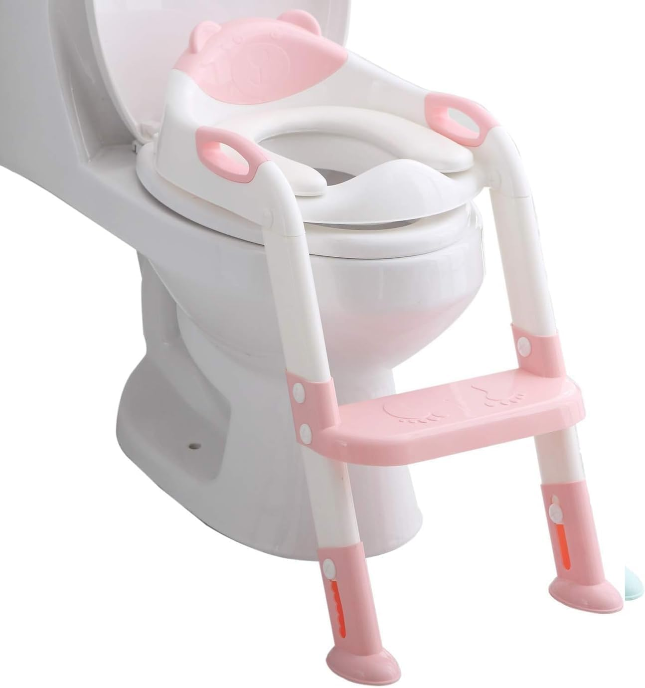 Potty Training Seat for Toddlers and Kids with Step Ladder and Soft Cushion, Universal Toilet Seat for Home Use, Non-Slip, Easy to Clean (Blue) - Mecus