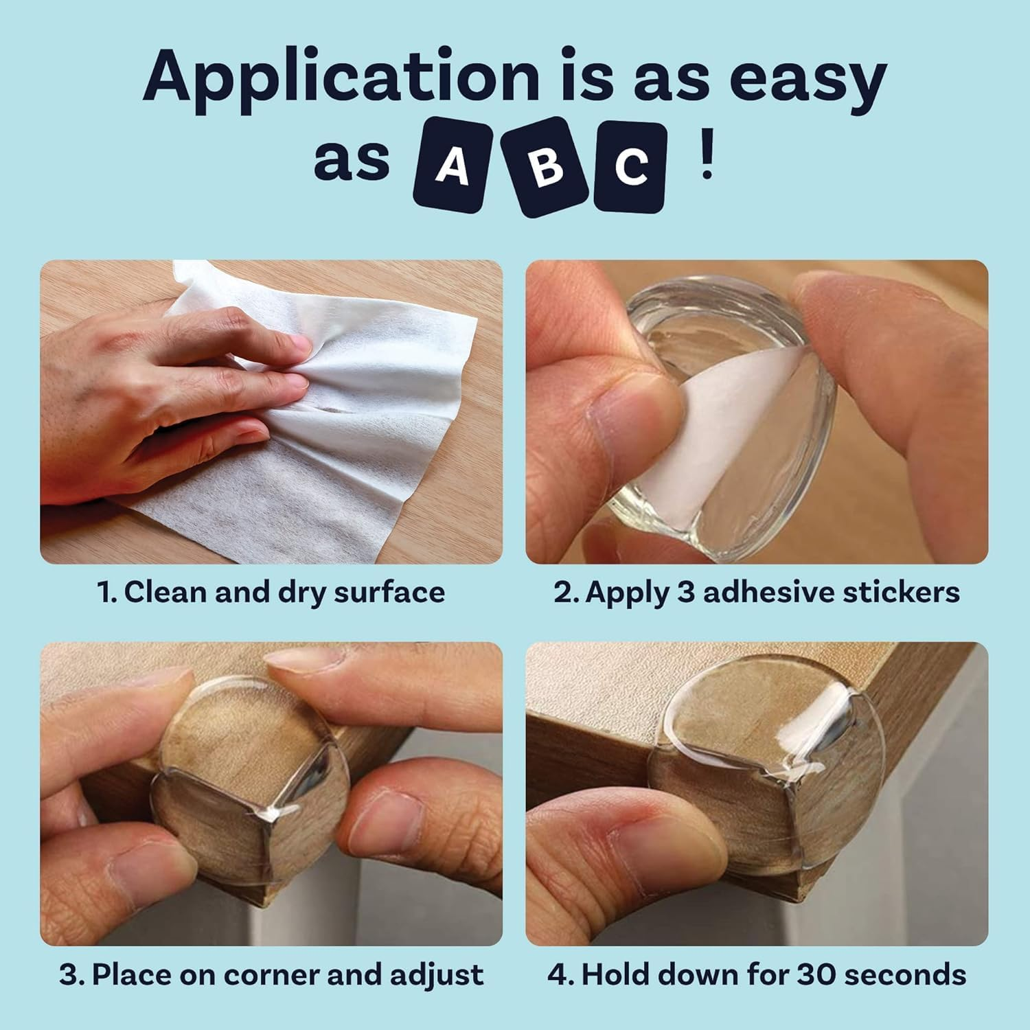 ABC Ball Shape Corner Protector Baby, Table Protectors for Guards Clear Protectors for Furniture Guards Proof Covers Safety Pack of 12 image number 2