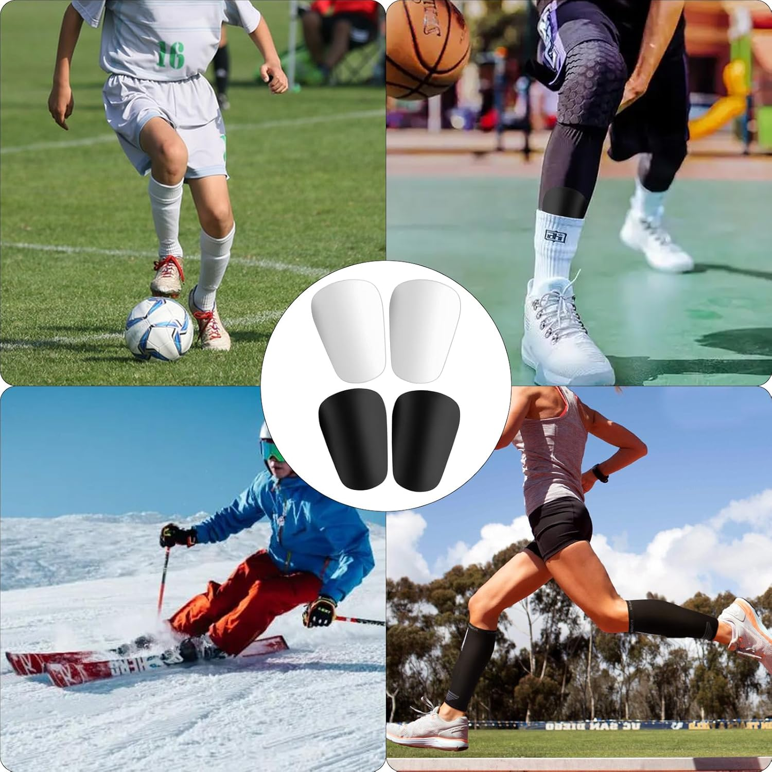 2 Pairs Mini Shin Pads, Small Shin Pads, Football Men, Football Shin Pads, Mini Shin Pads, Protective Equipment for Men, Women, Boys, Girls, Adults, Football Accessories, 10 X 6 Cm image number 5