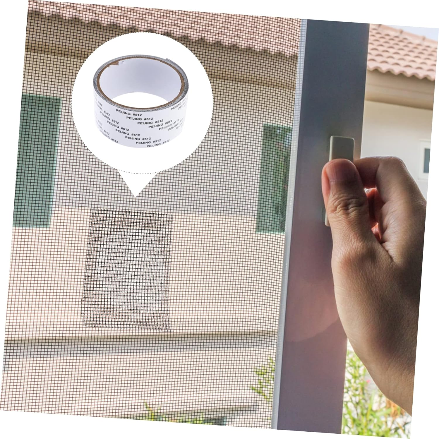 Screen Repair Kit Tape Self-Adhesive Grey Screen Patch for Window and Door 5Cm X 2M Mesh Roll and Tear Fixing image number 3