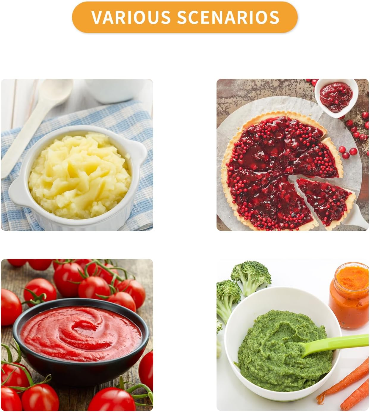 Food Mill Stainless Steel, Food Mill with 3 Discs, Handle Baby Food Grinder Hand Crank, the Rotary Food Mill for Tomato Sauce, Potatoes, Baby Food or Canned Goods image number 3