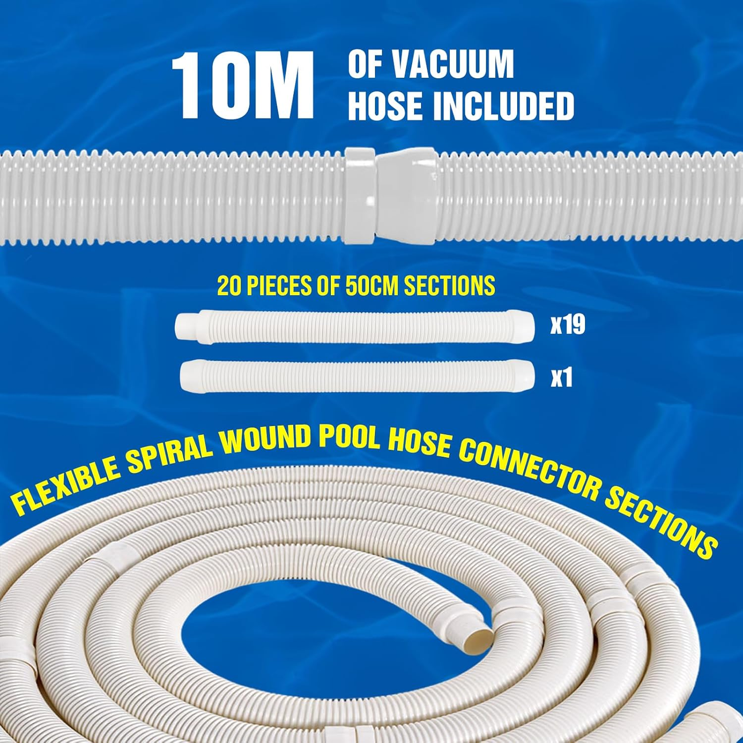 Pool Vacuum Anti-Slip for Inground Pools,Automatic Sweeper Pool Crawler Type Suction Cleaner with 10M Hoses, Silence Working with Super Diaphragm into Pool Stomach 1808 image number 3