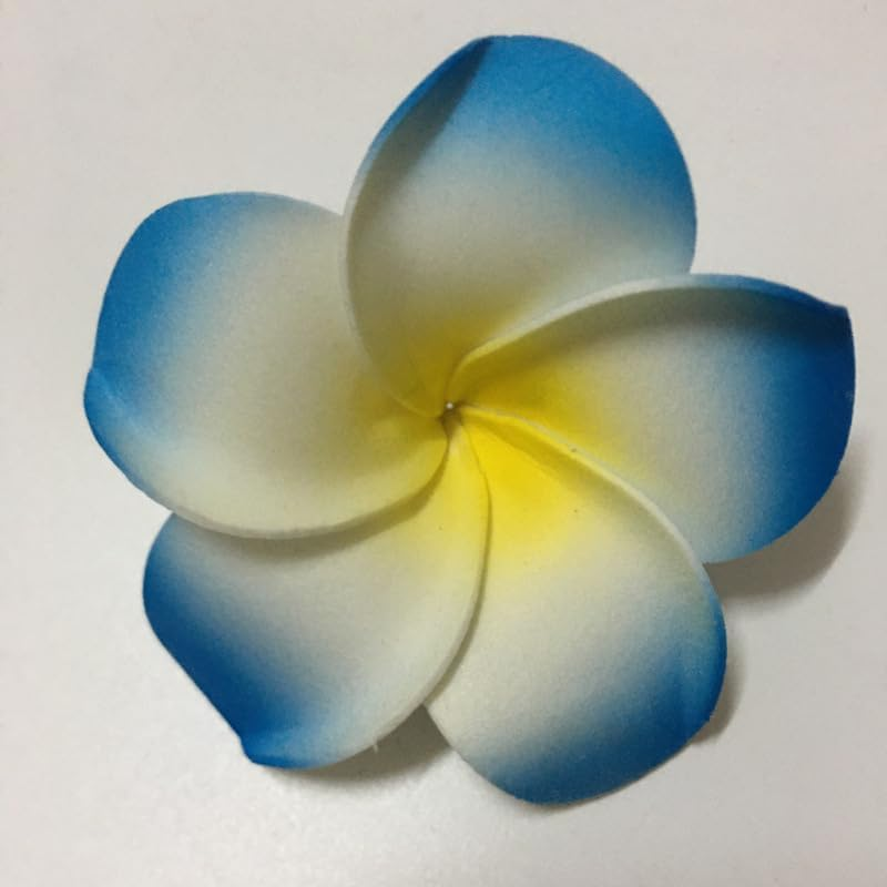 Pack of 10 Multicoloured Hawaii Plumeria Flower Clips Hawaiian Flower Hair Clips Beach Party Hair Clips Artificial Tropical Flower Hair Pins for Wedding, Clips and Barrettes Accessories 7 Cm image number 3
