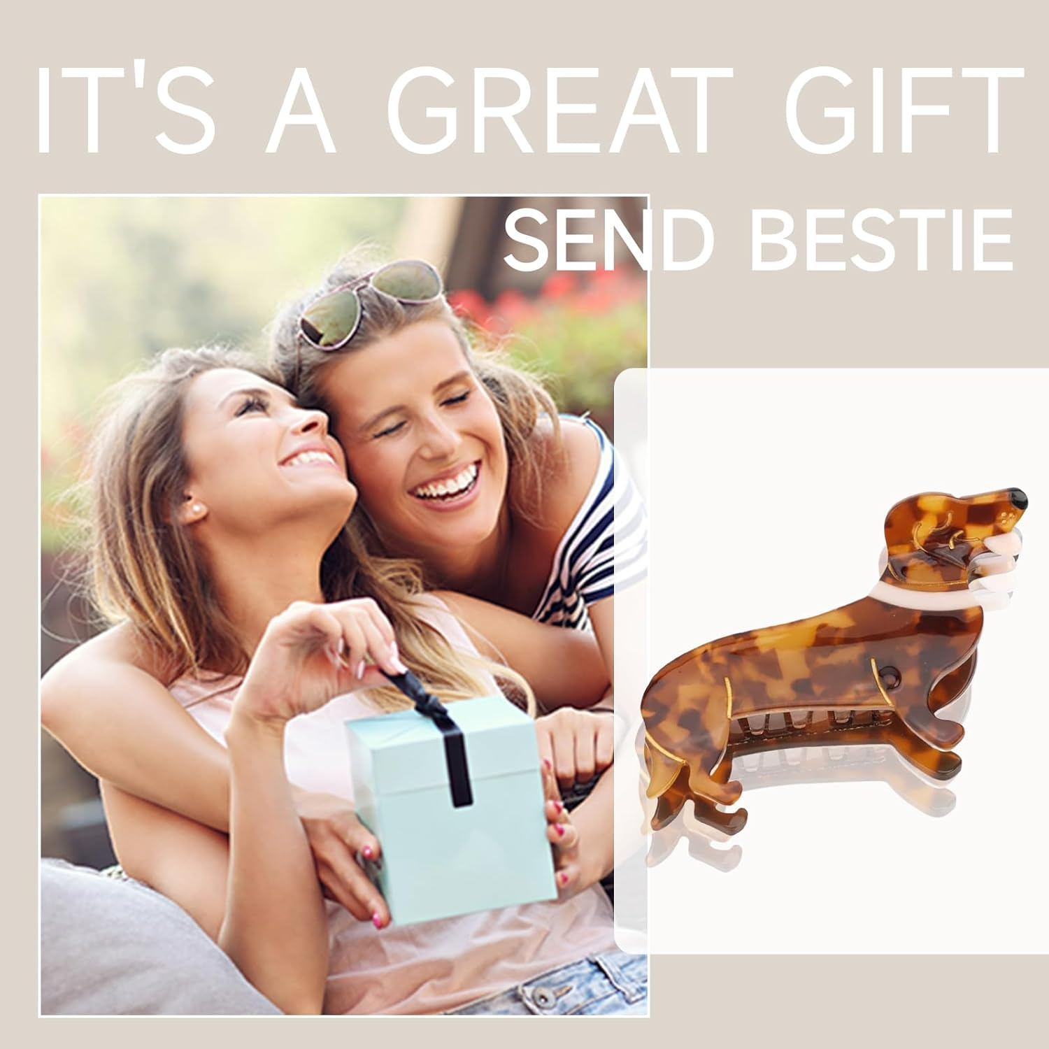 Cosmeria Dachshund Hair Clip for Women and Girls, Funny Volume Clip Made of High-Quality Acetate, Perfect Dog Hair Clip for All Occasions and Dachshund Lovers image number 1