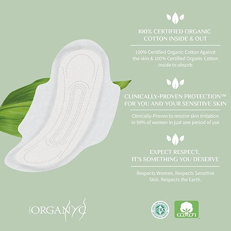 Organyc Ultra Thin Pads - Moderate Wings, 10 Count image number 6