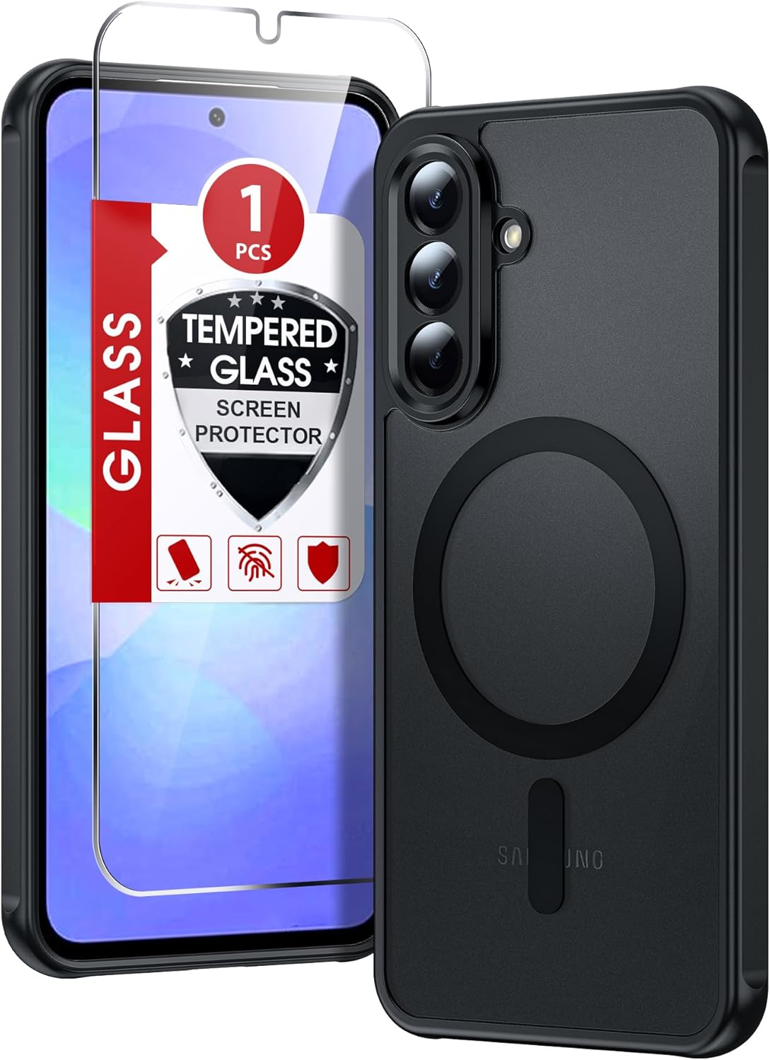 Leyi for Iphone-16 Case: Iphone 16 Screen Protector 2PCS [Effortless Buttons] Translucent Matte Slim Shockproof Soft Touch Cover Para Iphone 16 Phone, Black