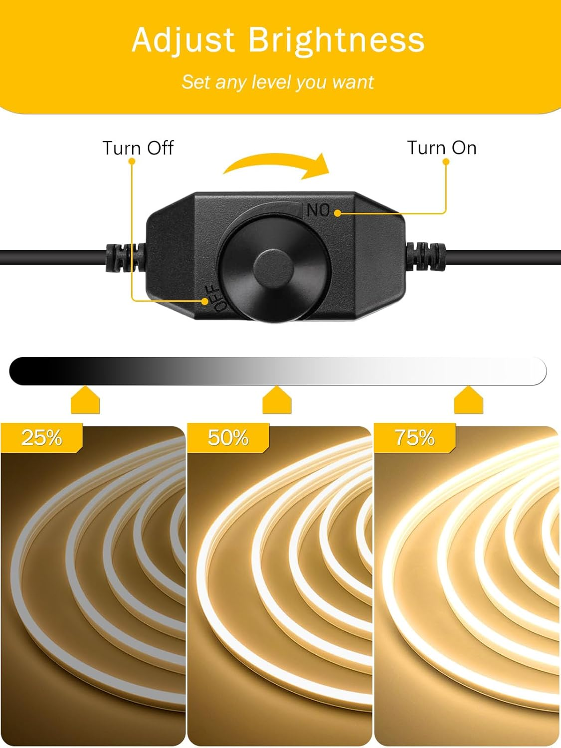 ROMANJOY LED Strip 10M, 2700K Warm White, 24V Cuttable Neon Rope Light, Outdoor Waterproof Silicone Strip Lights for Bedroom, Ceiling, Cabinet, Staircase, Wall, TV Backlight, Pool