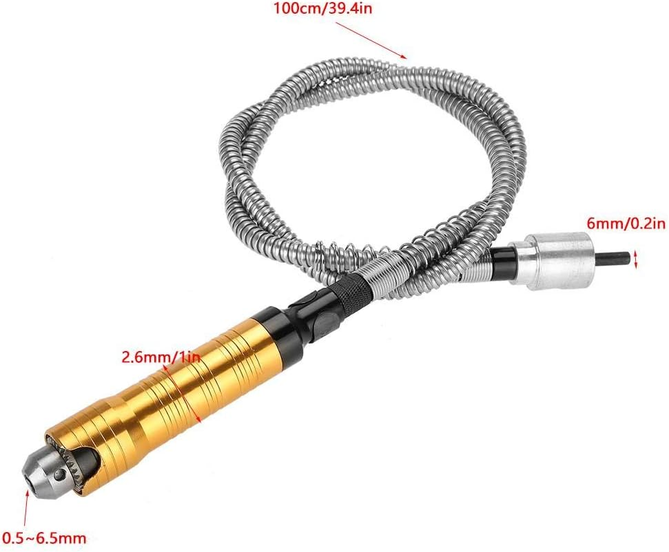 Flexible Shaft Grinder 6Mm, Flexible Shaft Flexible Flex Shaft 0.5-6.5Mm Chuck Handle for Polishing, Engraving, Drilling, Cutting, Grinding, Carving, Shaping and Sanding image number 2