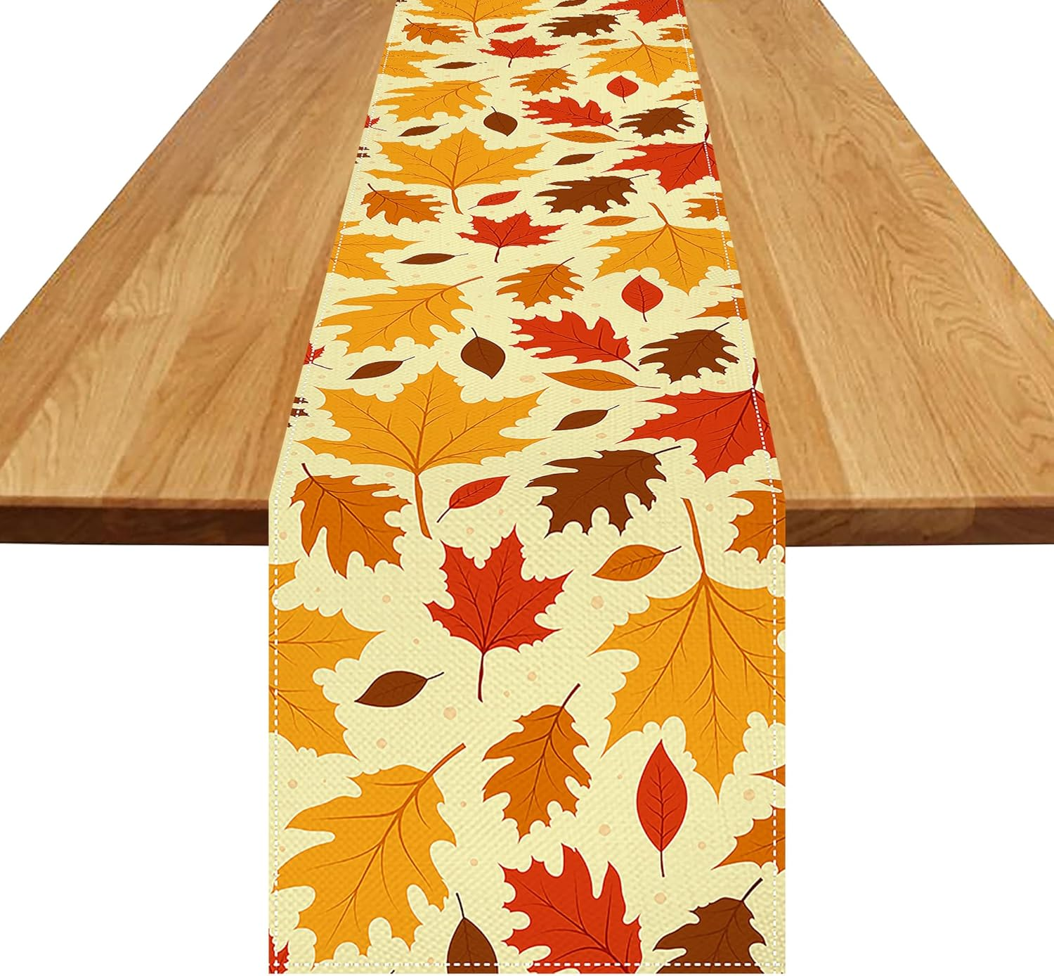 Lucleag Fall Maple Leaves Table Runner for Thanksgiving Autumn Home Dining Decoration, 13X72 Inch