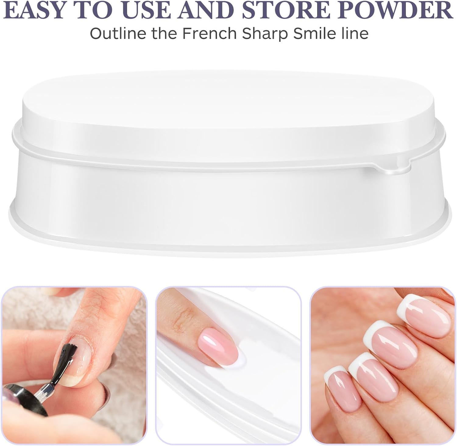 GOOHOCHY 3Pcs French Style Nail Powder Storage Boxes Lightweight Plastic Dipping Powder Holders for DIY Manicure Nail Art Accessories at Home image number 6