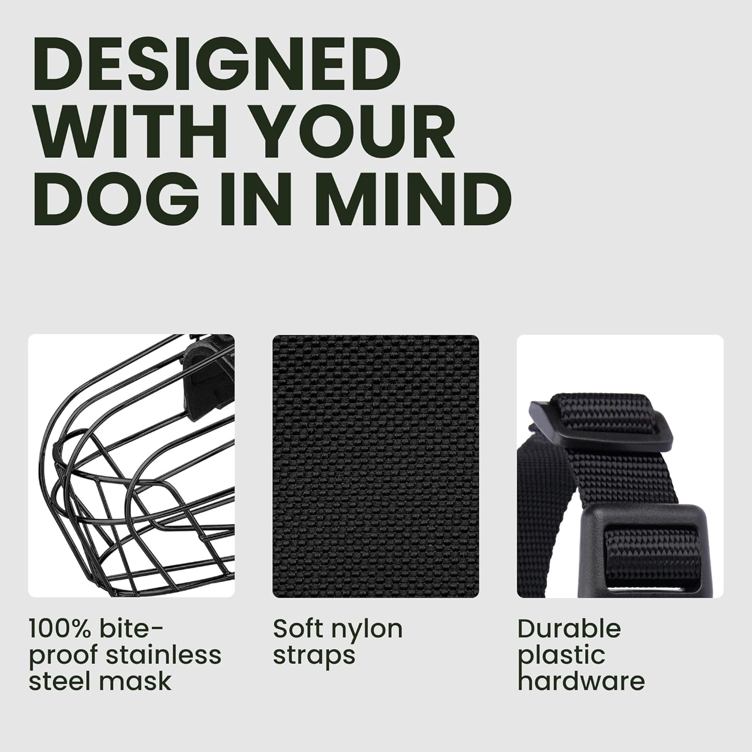 BRONZEDOG Muzzle for Pitbull Dog Made of Breathable Metal Basket for Large Dogs Such as Amstaff and Staffordshire Terriers - with Nylon Straps - Prevents Biting, Chewing and Barking image number 2