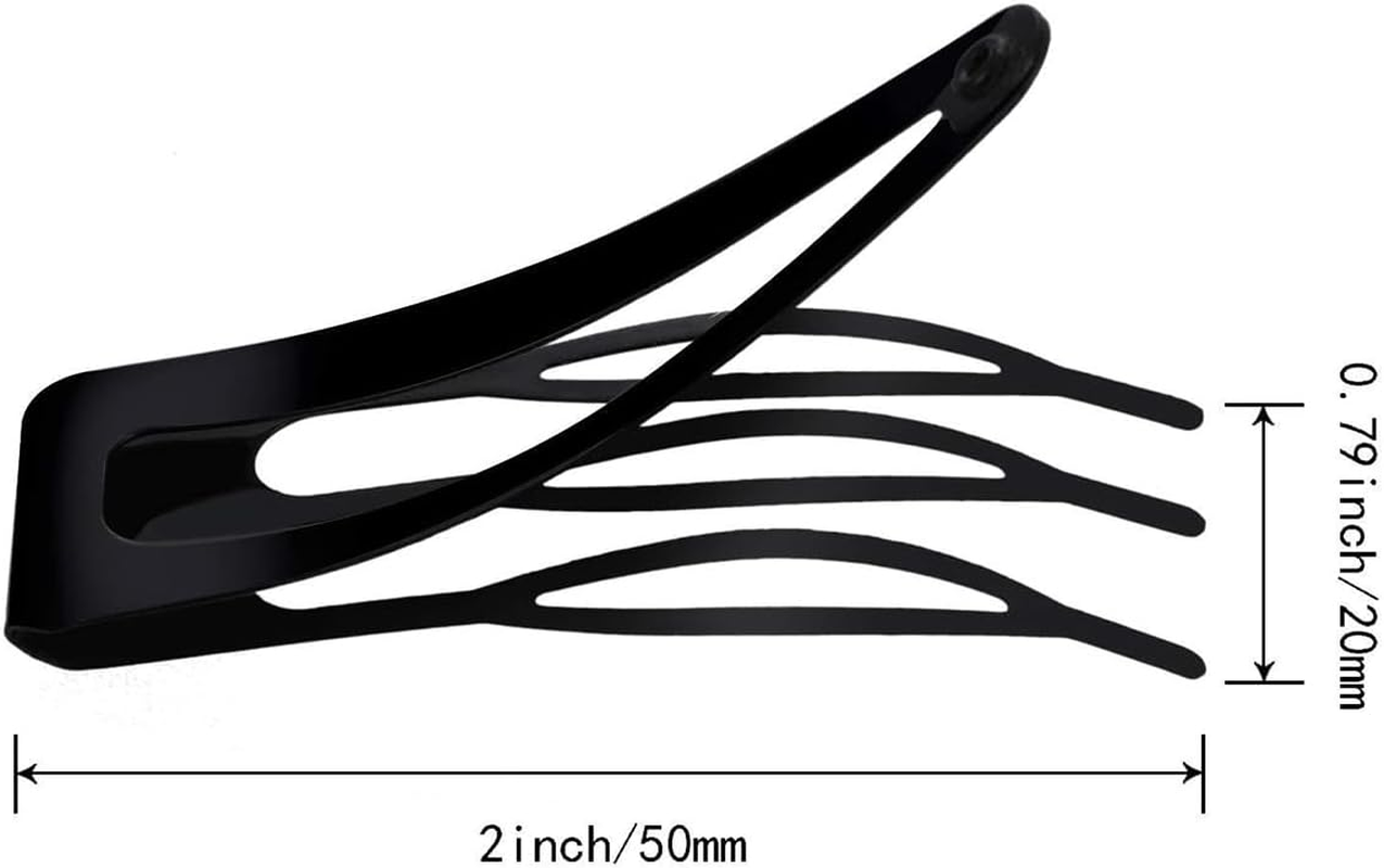 VOANZO 24 Pieces Double Grip Hair Barrettes Snap Hair Clips Metal Hair Grips Accessories Women Hair Barrettes for Hair Making Salon Supplies (Black) image number 4