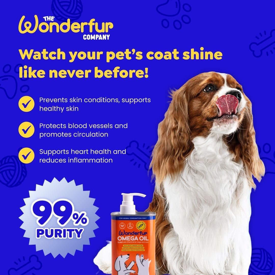 Wonderfur Omega Oil for Dogs and Cats &ndash; Natural Omega 3, 6, 9 Tasmanian Atlantic Salmon Fish Oil Supplement for Skin, Coat, Joint, and Immune Support &ndash; Australian-Made Pet Health Product image number 4