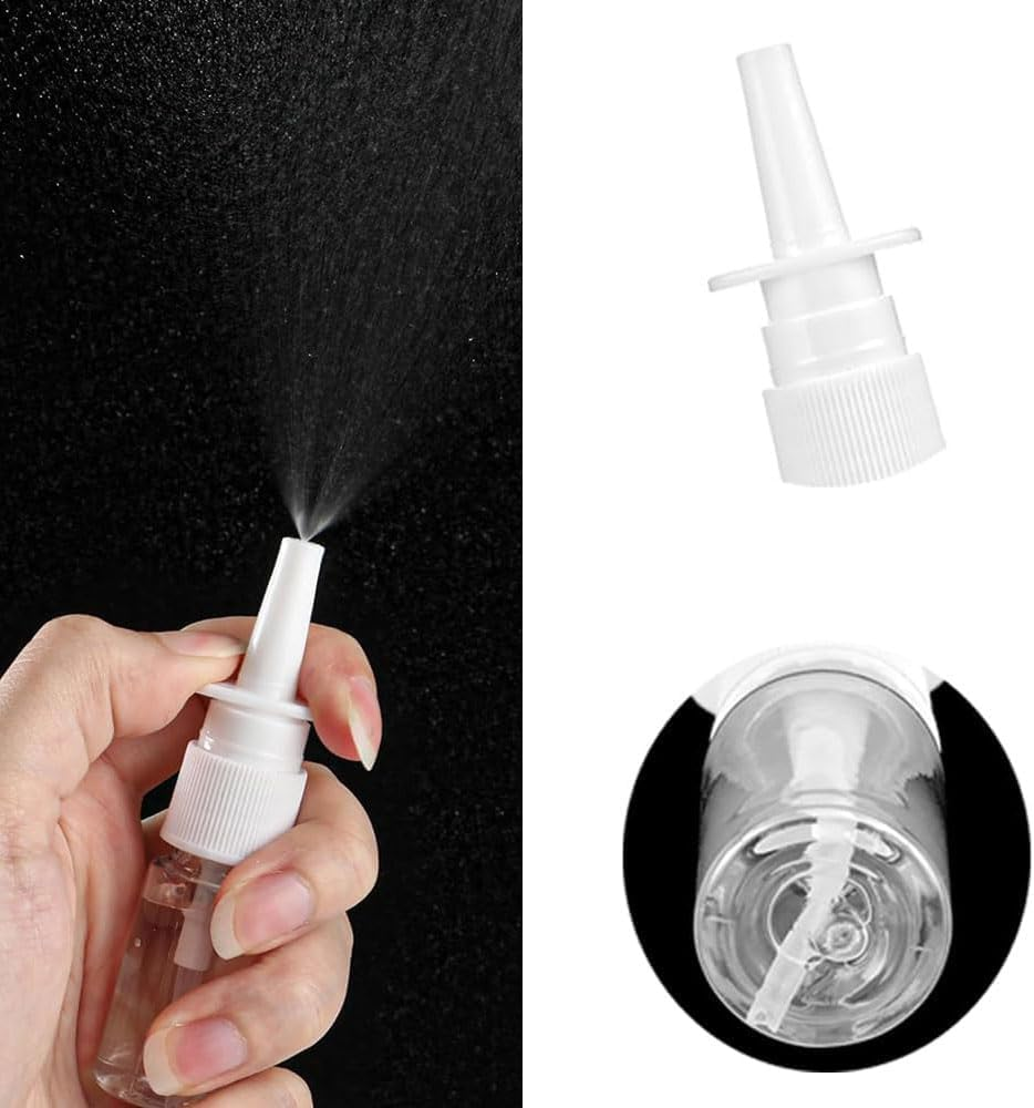 5Pcs 10Ml Nasal Spray Bottles Mist Spray Bottle Clear Empty Rhinitis Care Sprayer Direct Spray Container for Saline Essential Oils